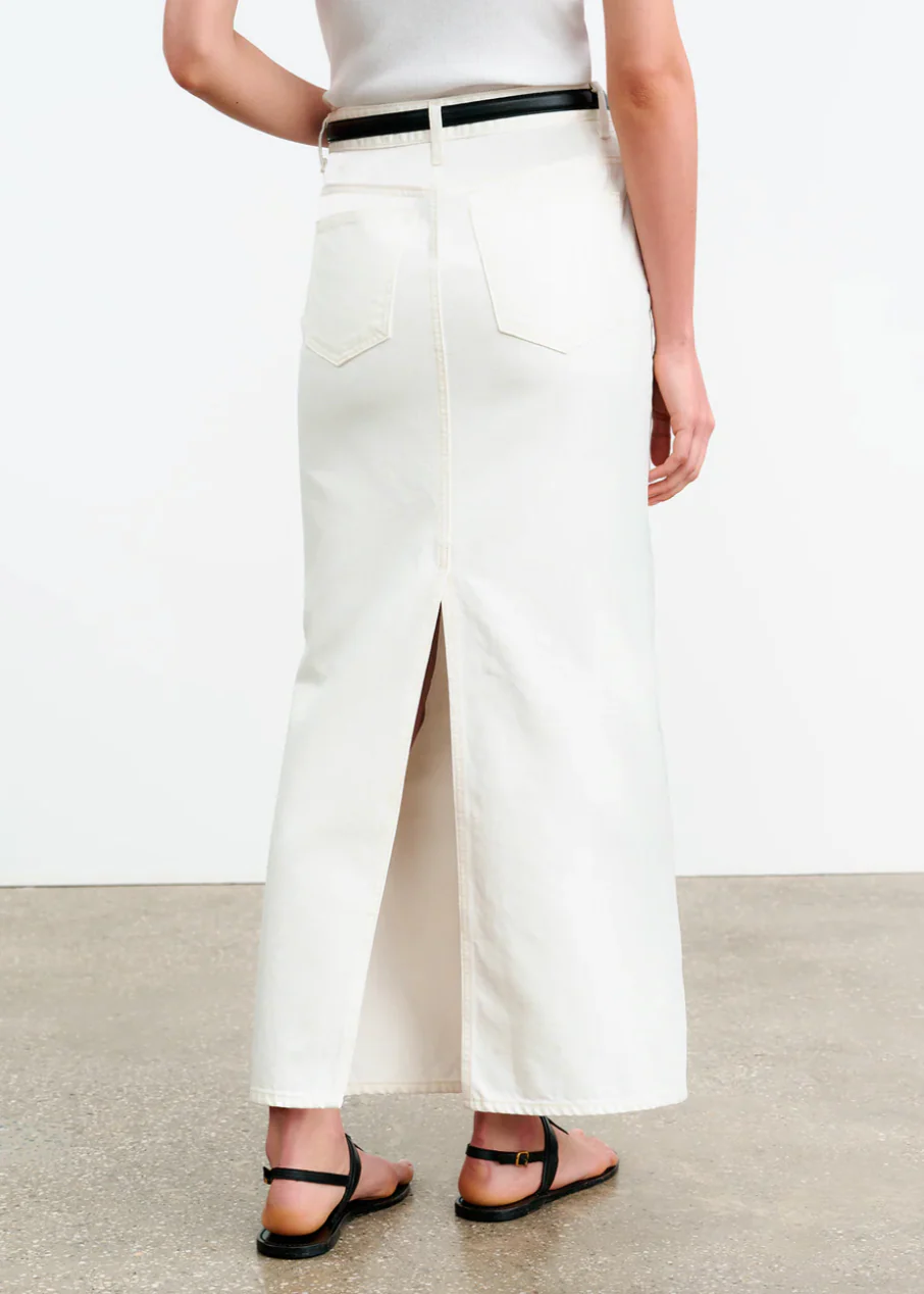 Ozzy Denim Skirt in Cream - Image 3