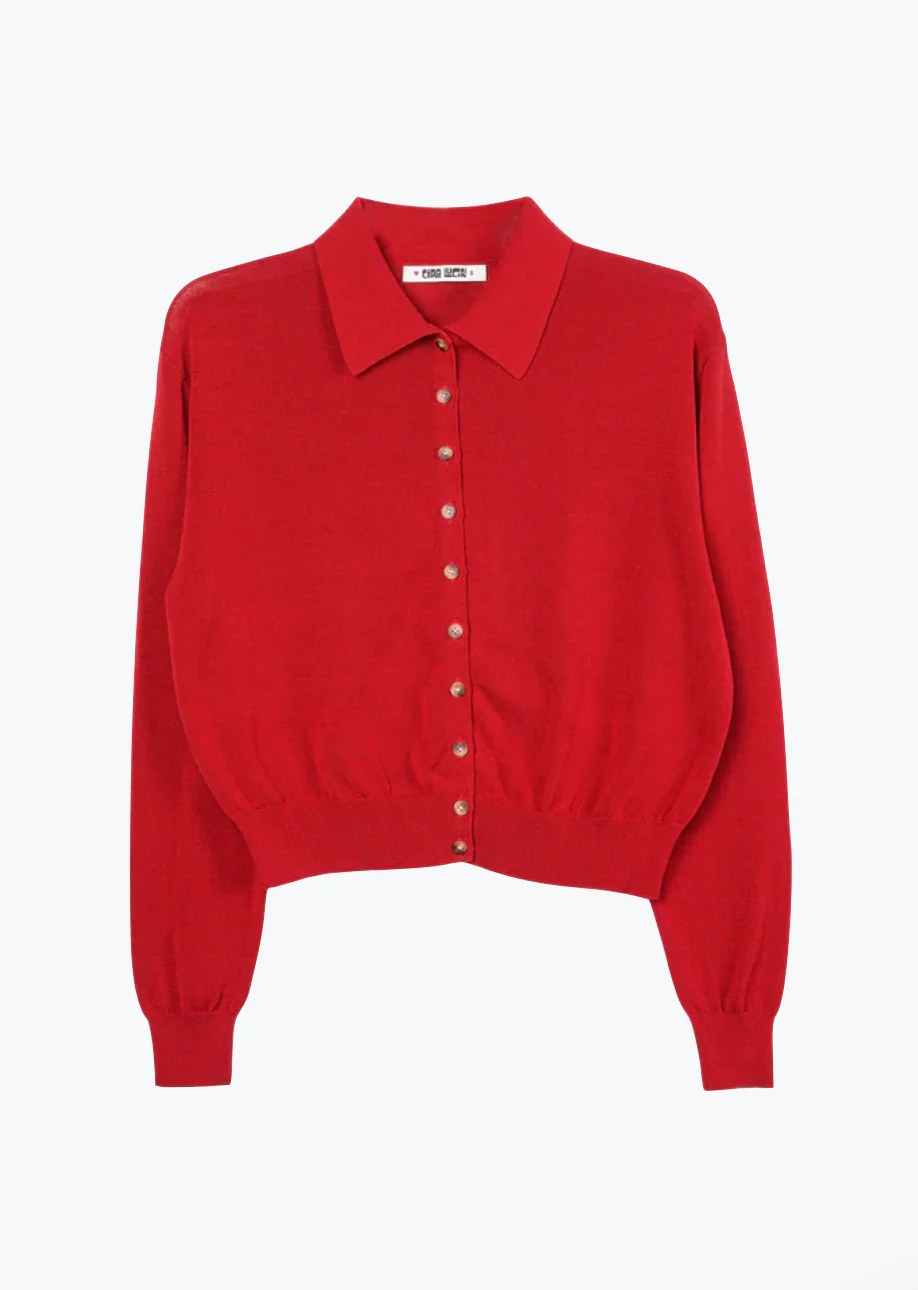 Palma Cardigan in Ruby