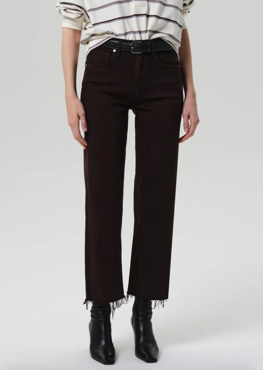 Palma Straight Leg Raw Hem in Carob - Image 2