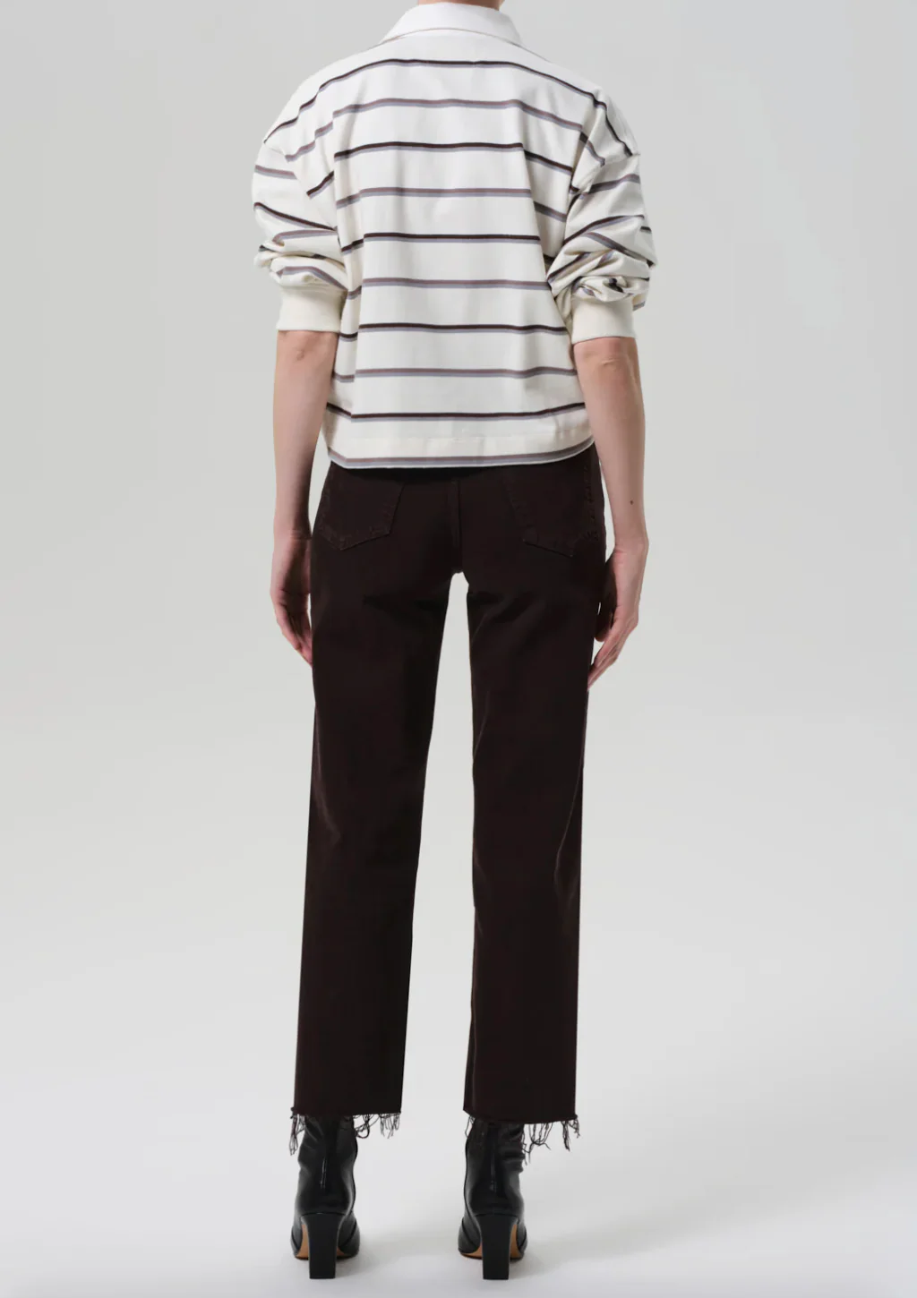 Palma Straight Leg Raw Hem in Carob - Image 3