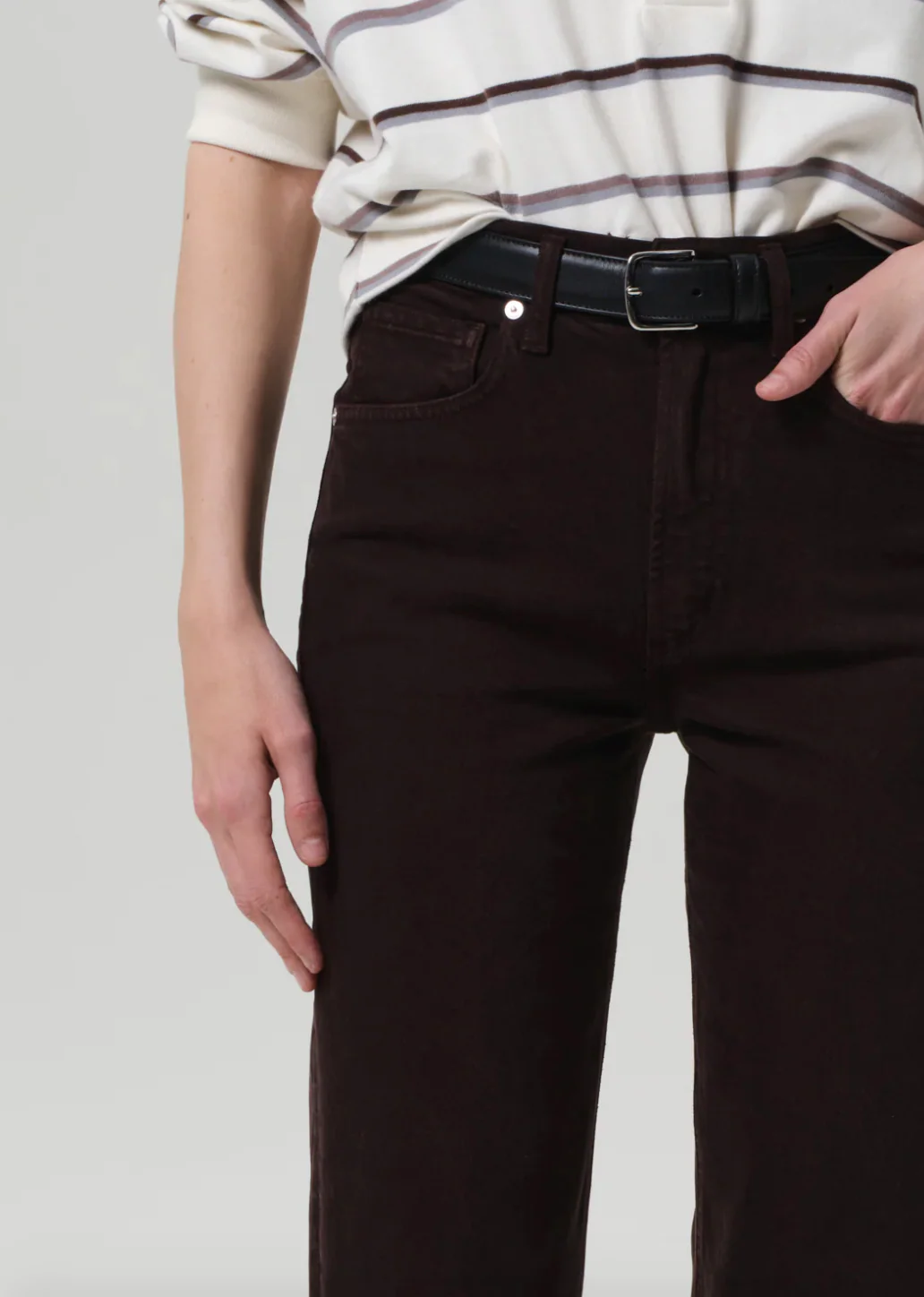 Palma Straight Leg Raw Hem in Carob - Image 4