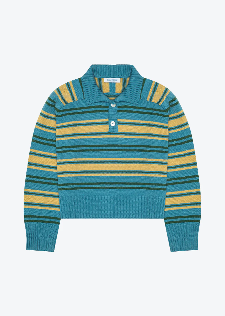 Paper Stripe Cashmere Polo