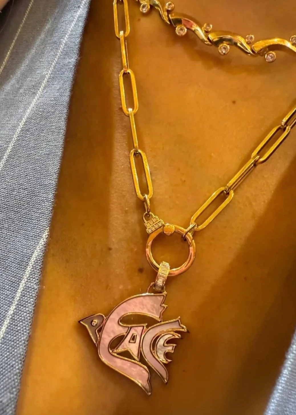 Peace Dove Pendant with Mother of Pearl - Image 2
