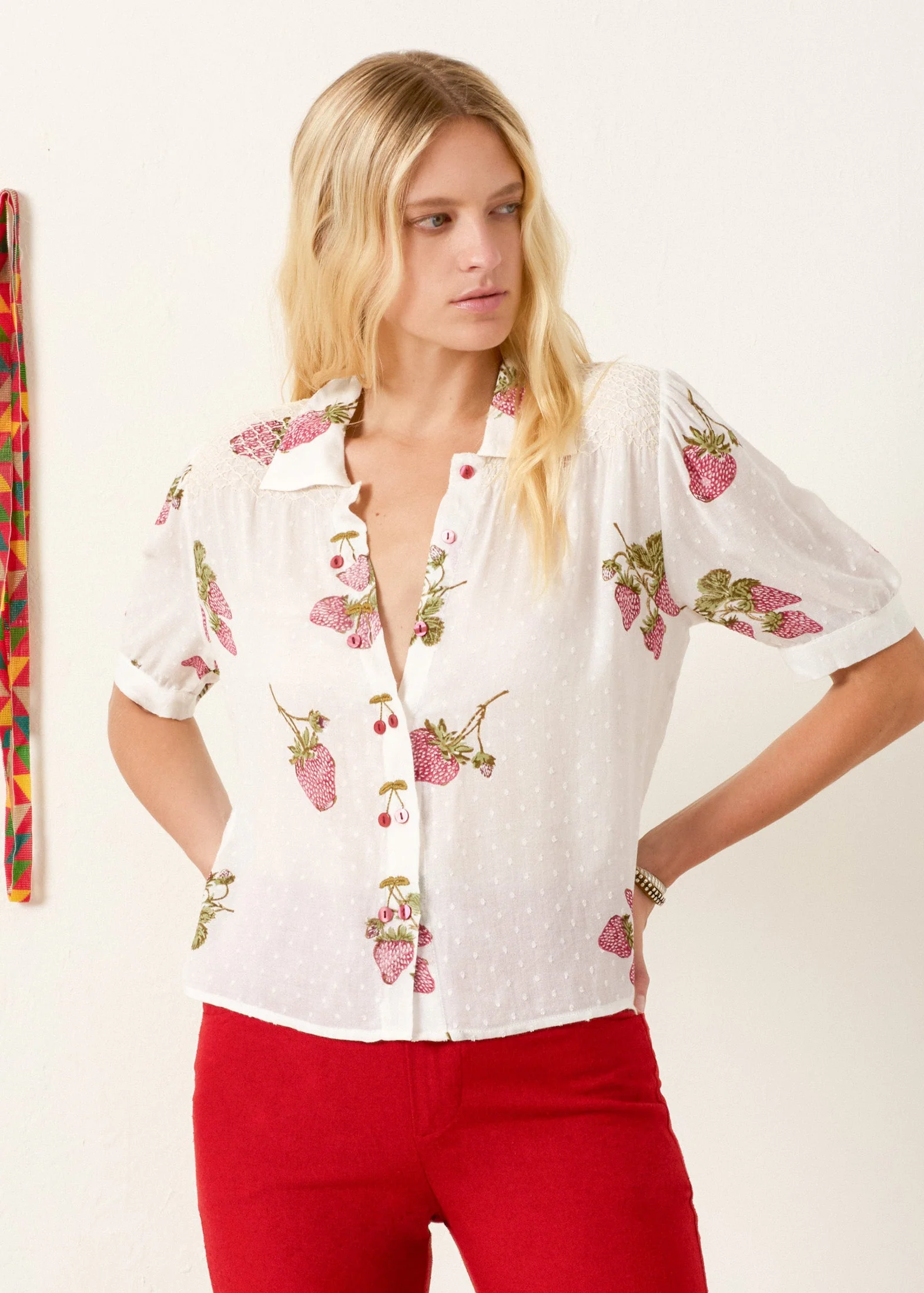 Peyton Strawberry Dot Shirt