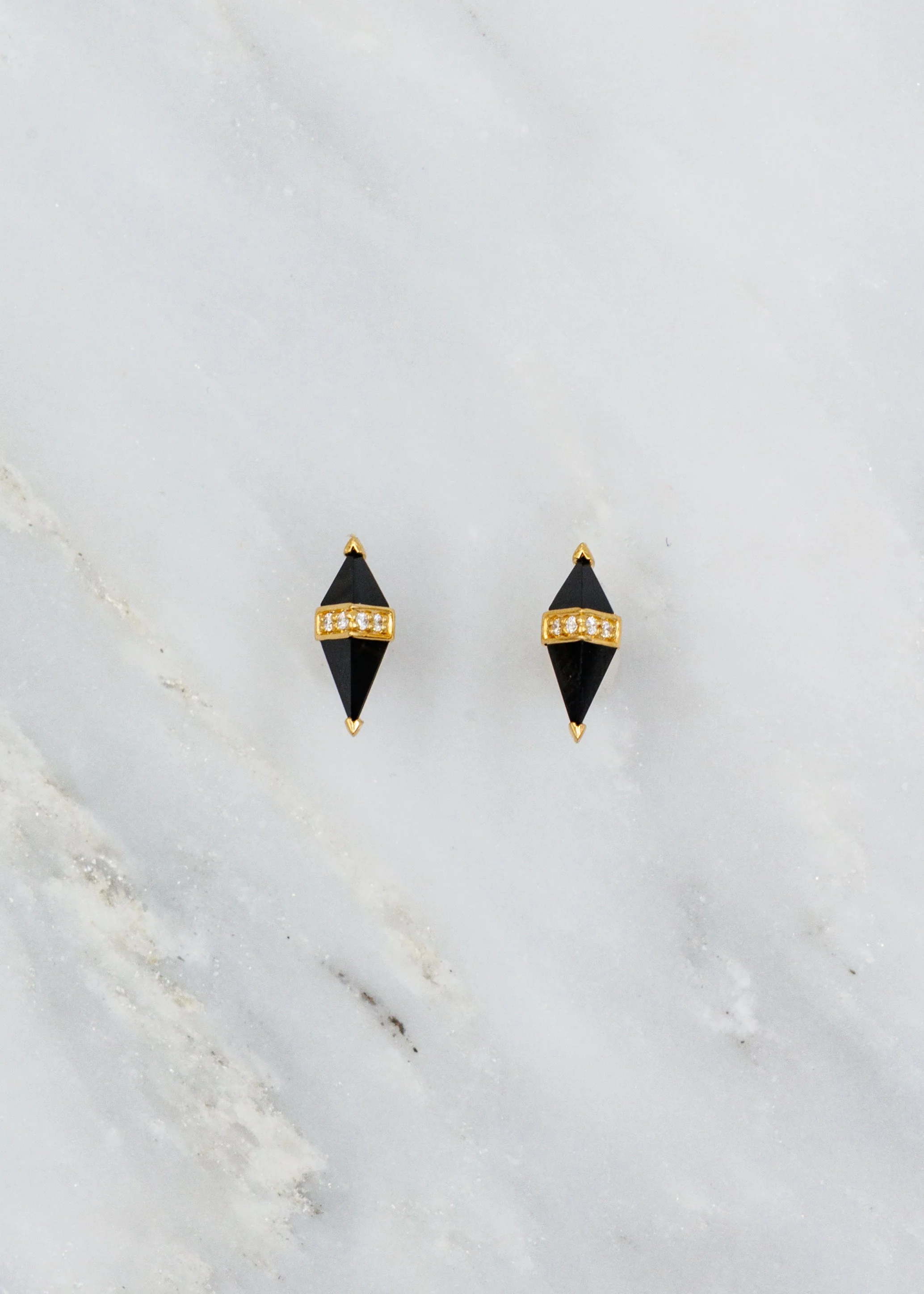 Pietra Studs with Onyx