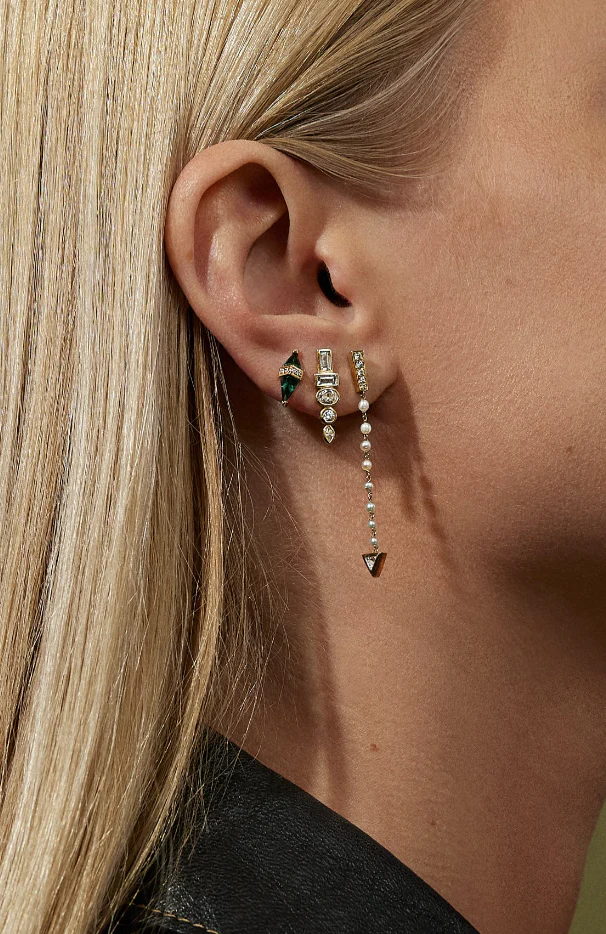 Pietra Studs with Onyx and Green Quartz - Image 2