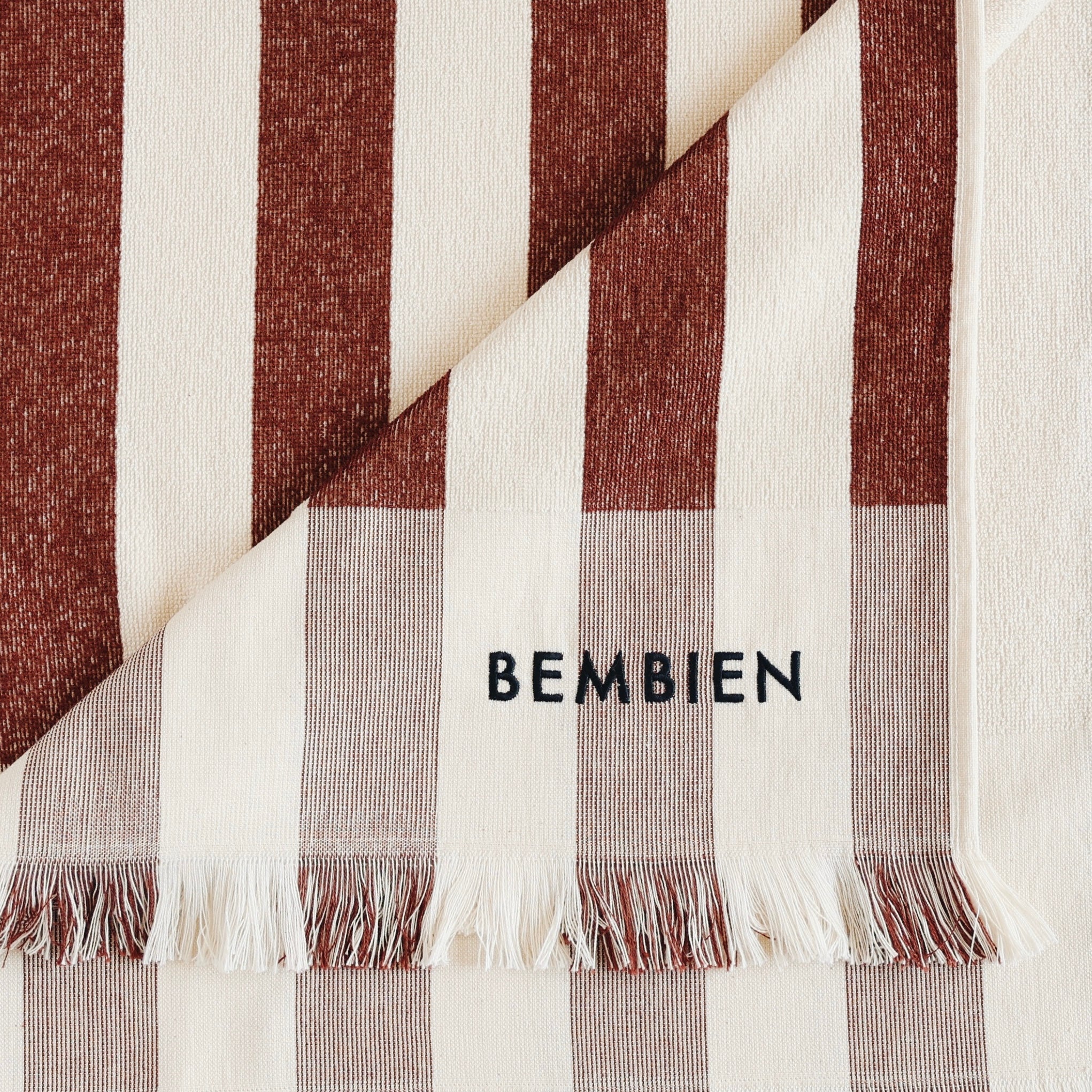 Plage Towel in Brown Stripe
