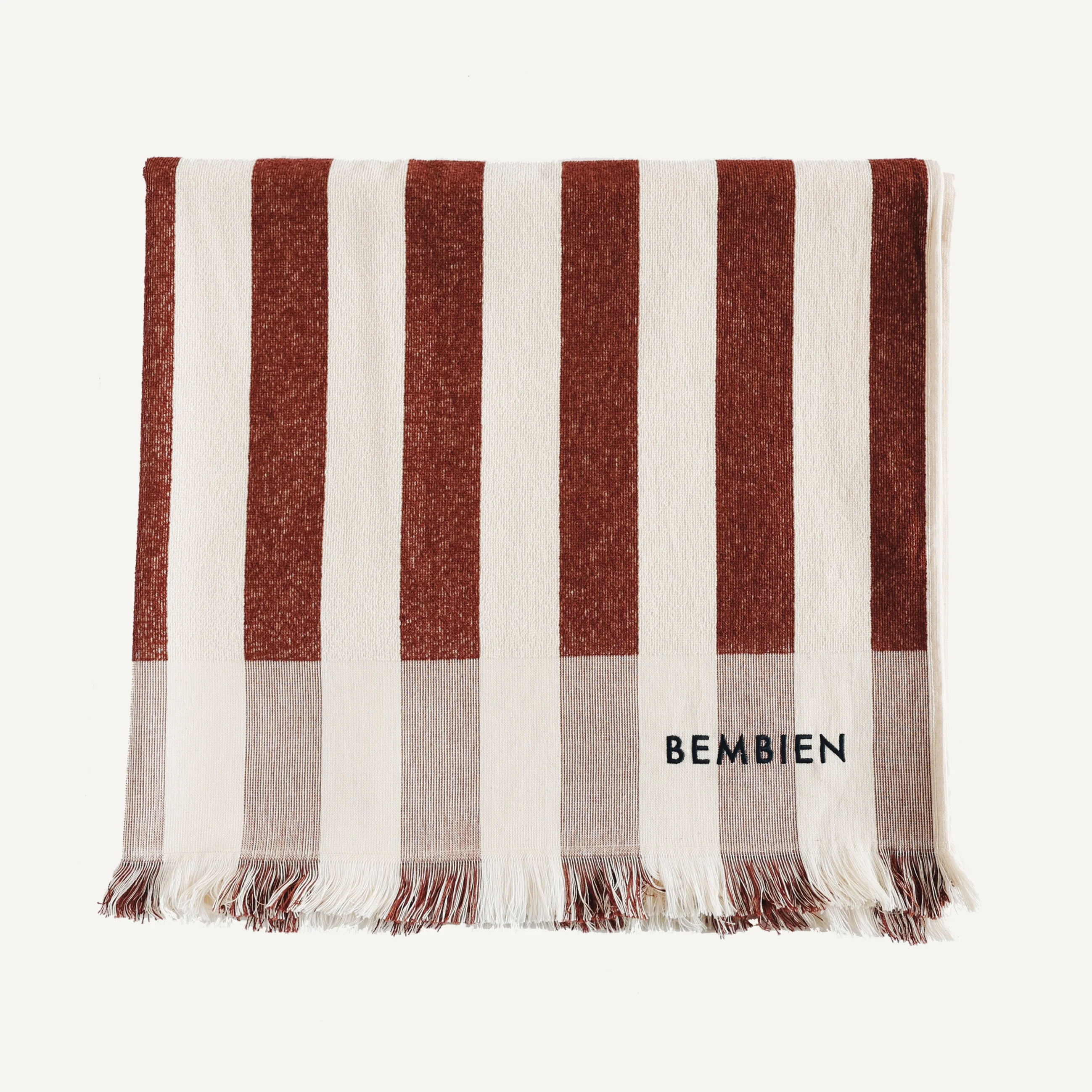 Plage Towel in Brown Stripe - Image 6