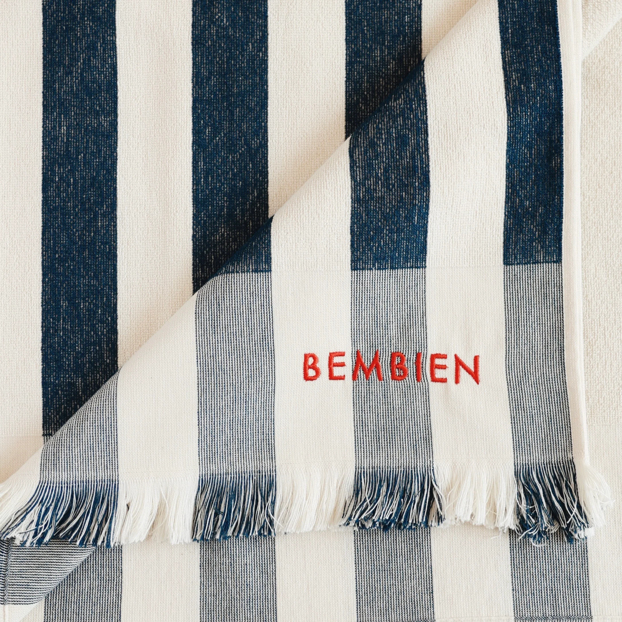 Plage Towel in Navy Stripe