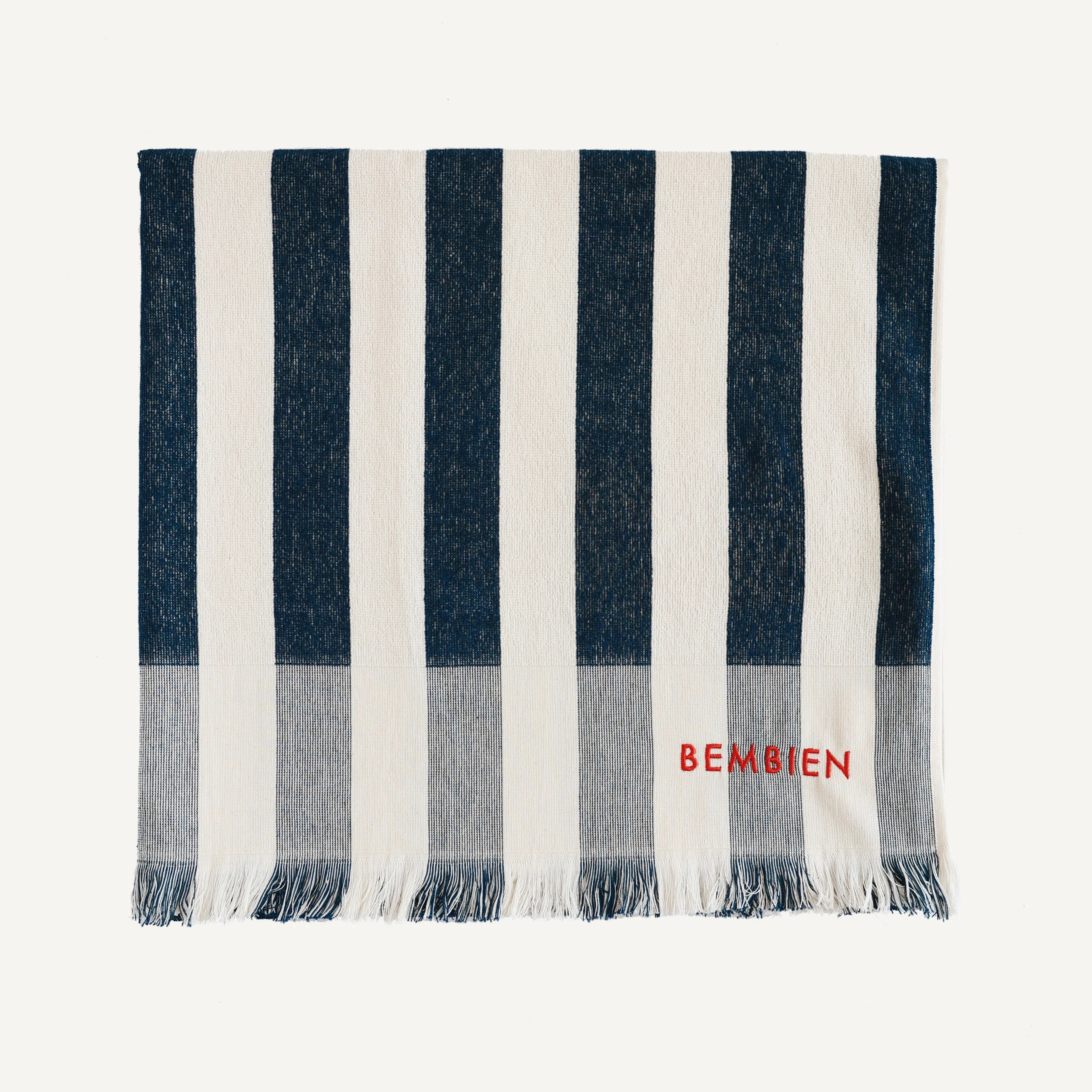 Plage Towel in Navy Stripe - Image 3