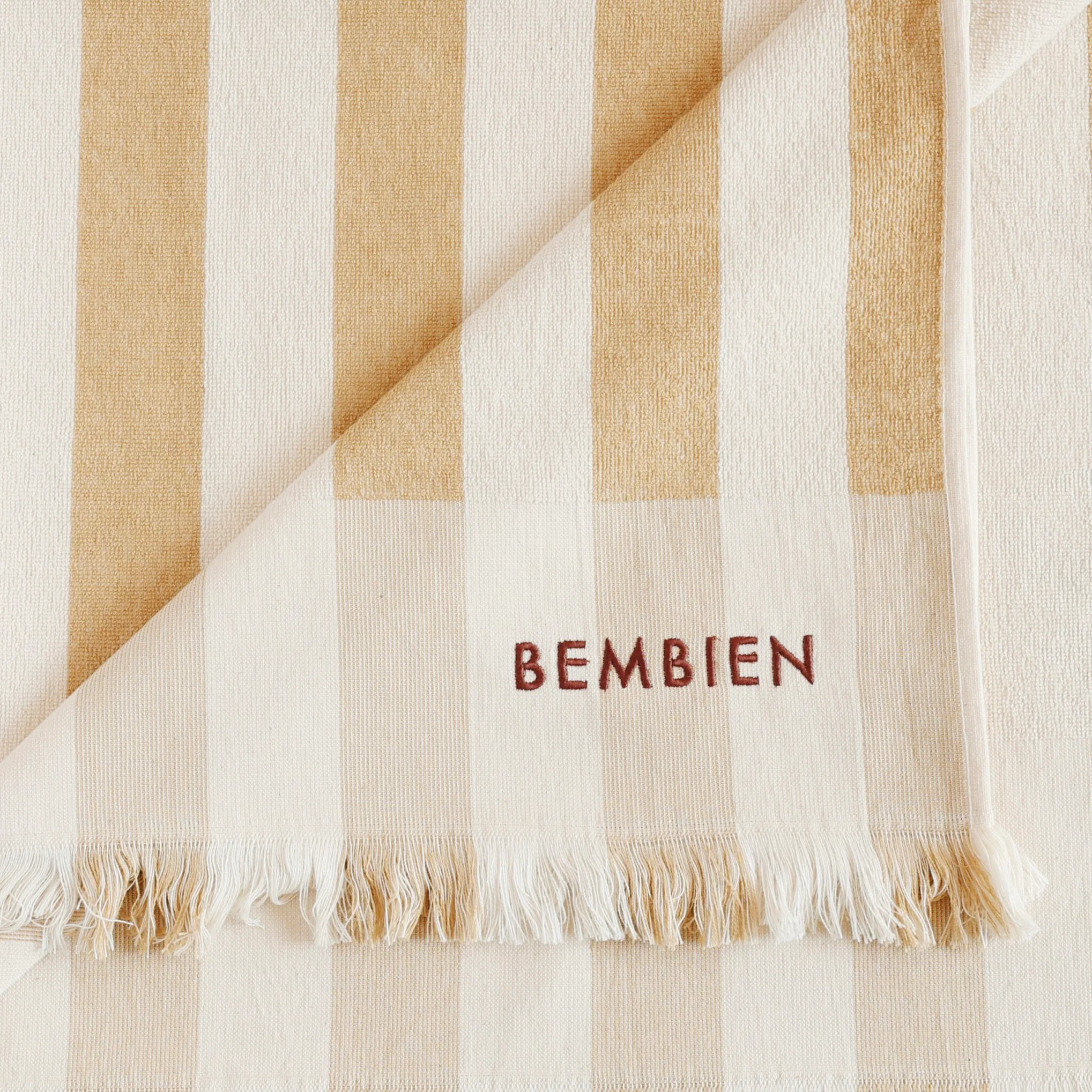 Plage Towel in Tan Stripe