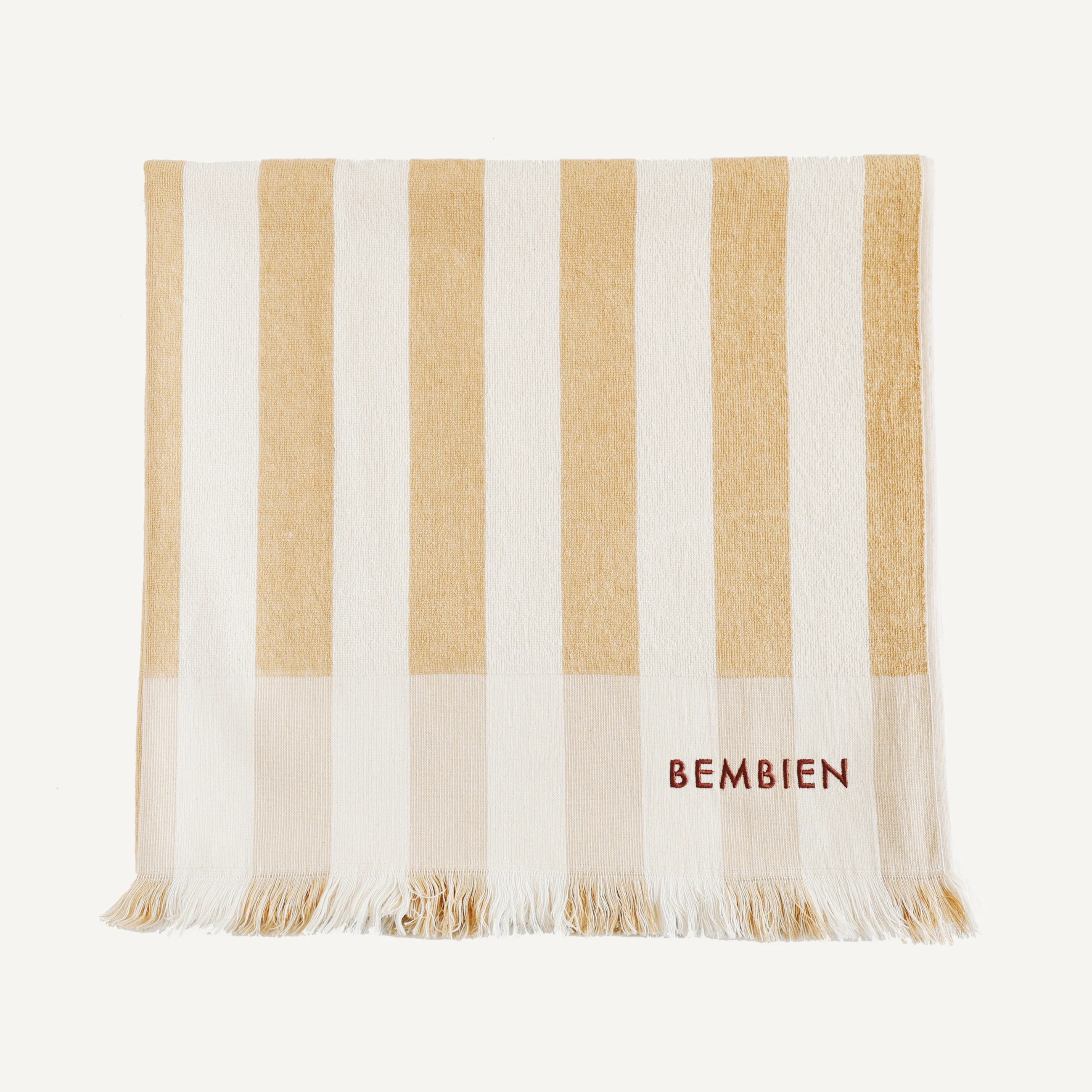 Plage Towel in Tan Stripe - Image 4