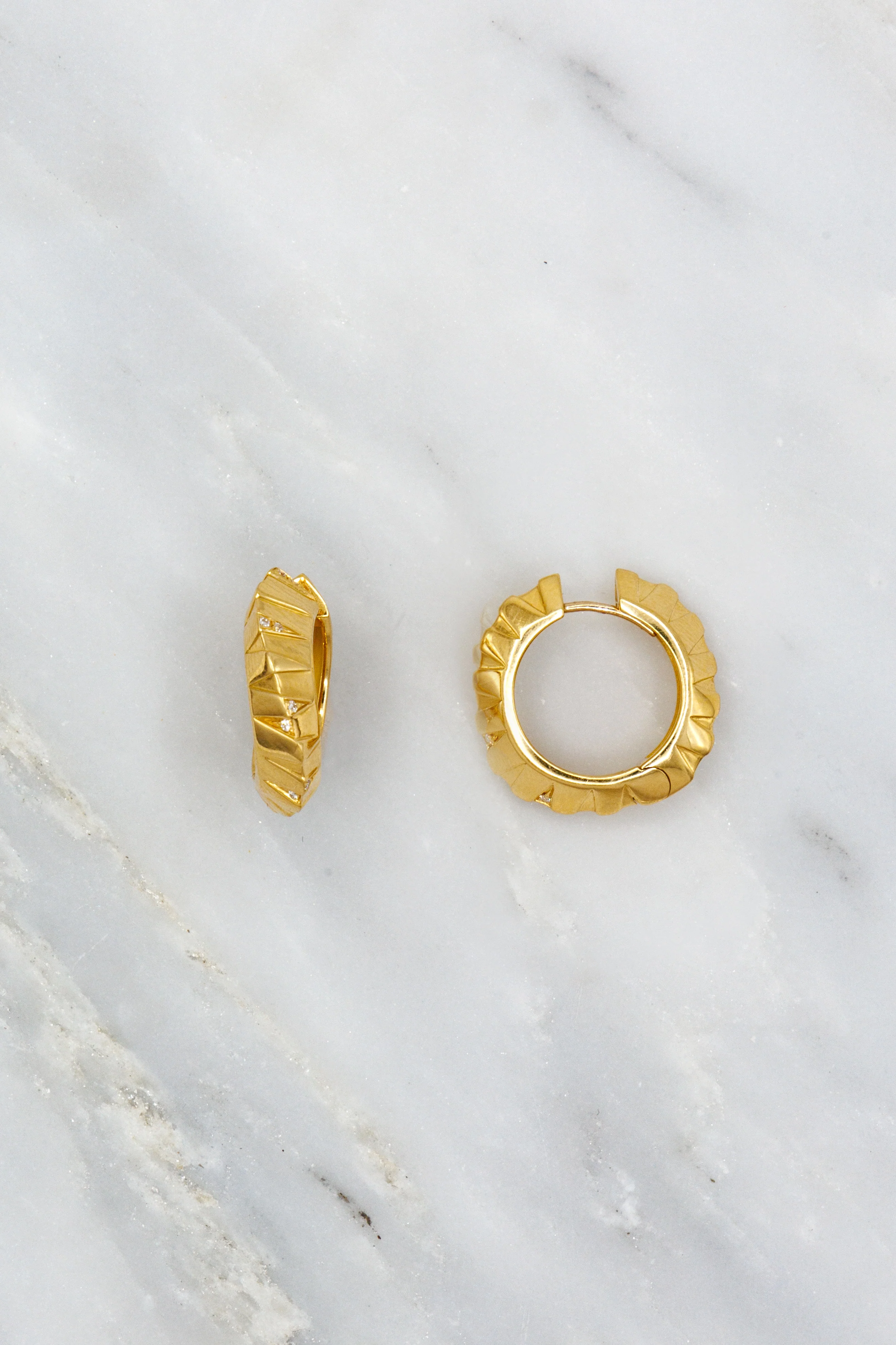 Pyramid Small Hoop Earrings
