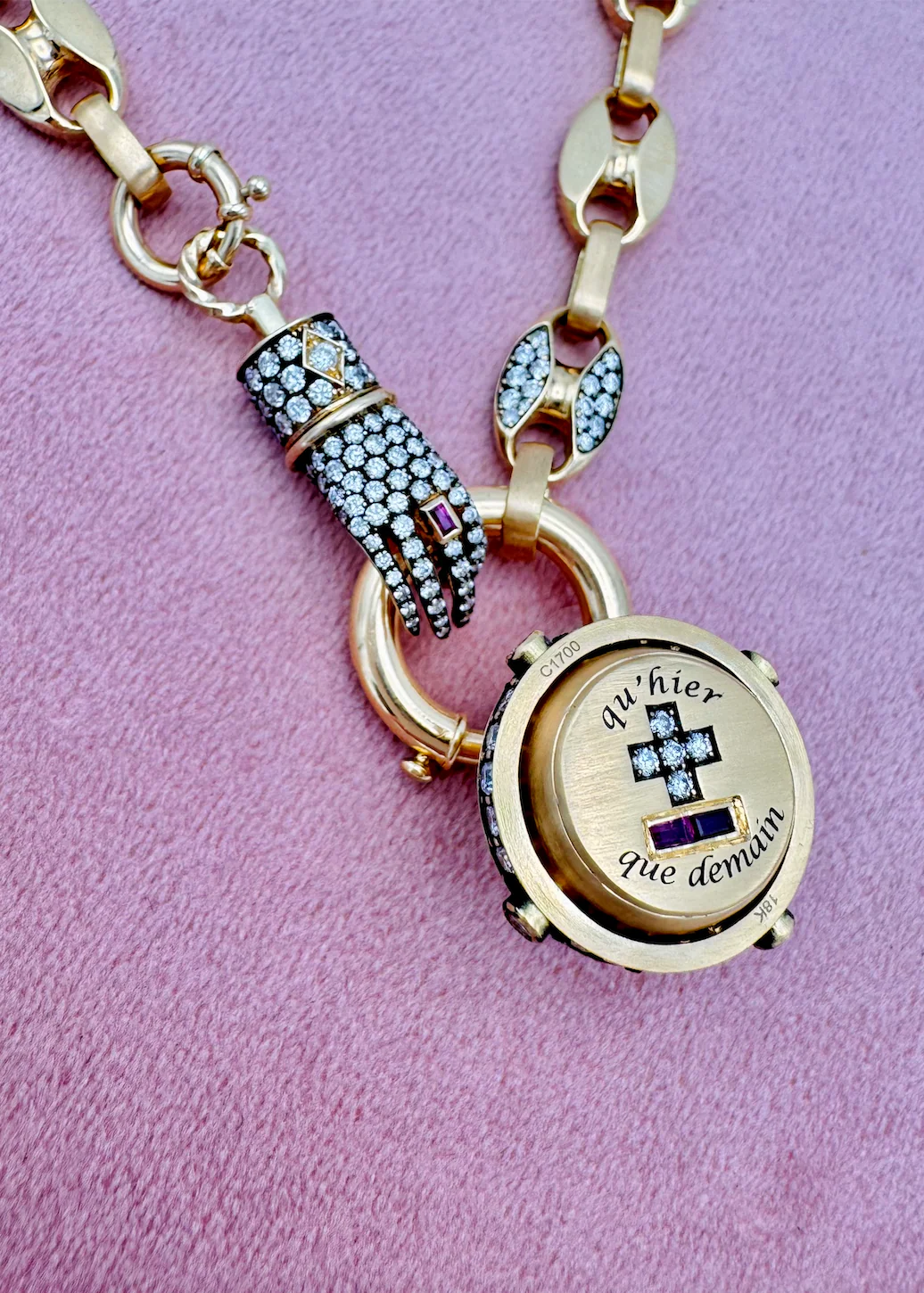Qu'hier Que Demain Secret Talisman Spinning Orb Pendant - Image 3