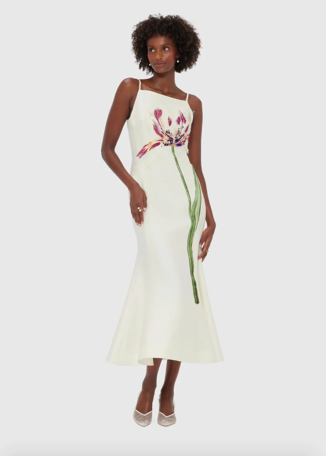 Regina Embellished Wool Blend Midi Dress - Image 2