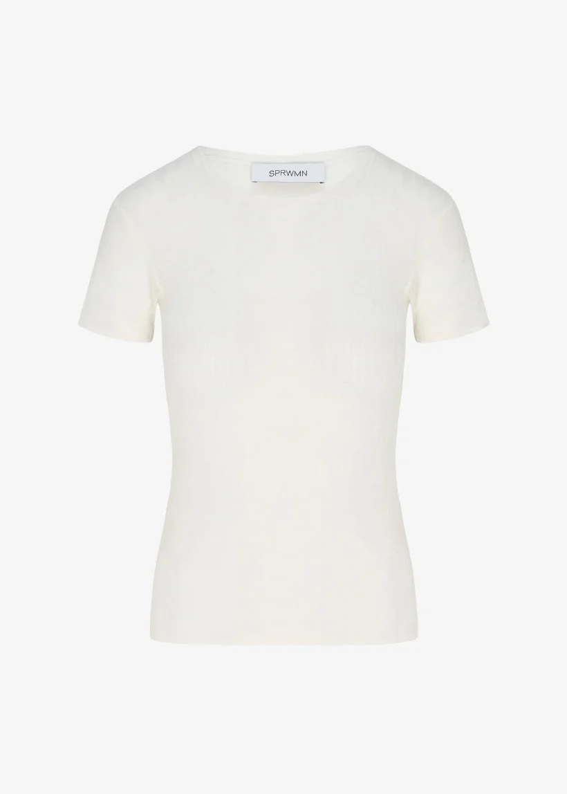 Tissue Ribbed Baby Tee in Ivory