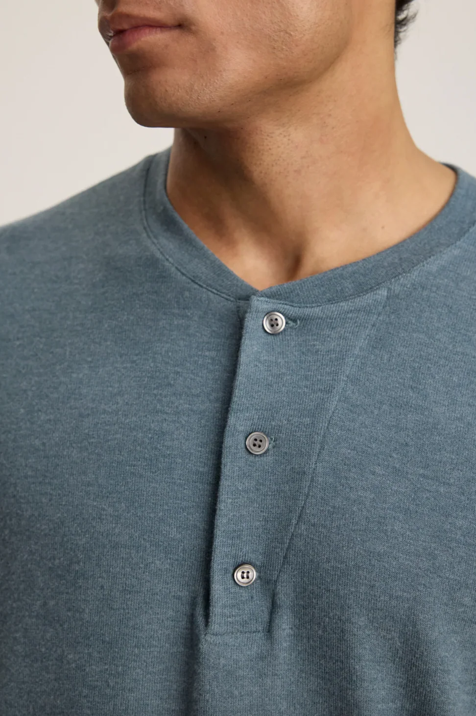 Ryland Long Sleeve Henley in Anthracite - Image 2