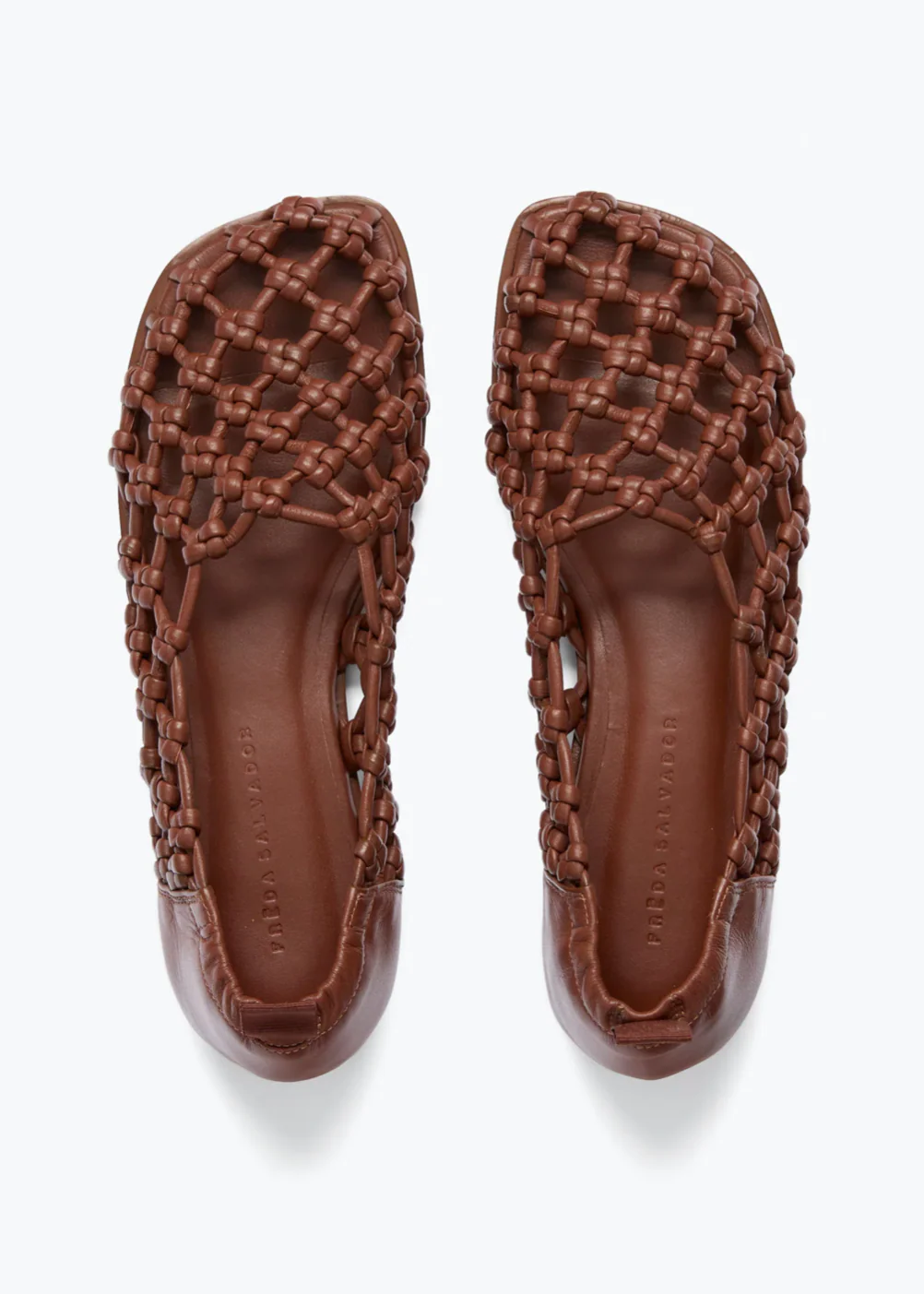 Sally Woven Leather Flat in Chocolate - Image 3