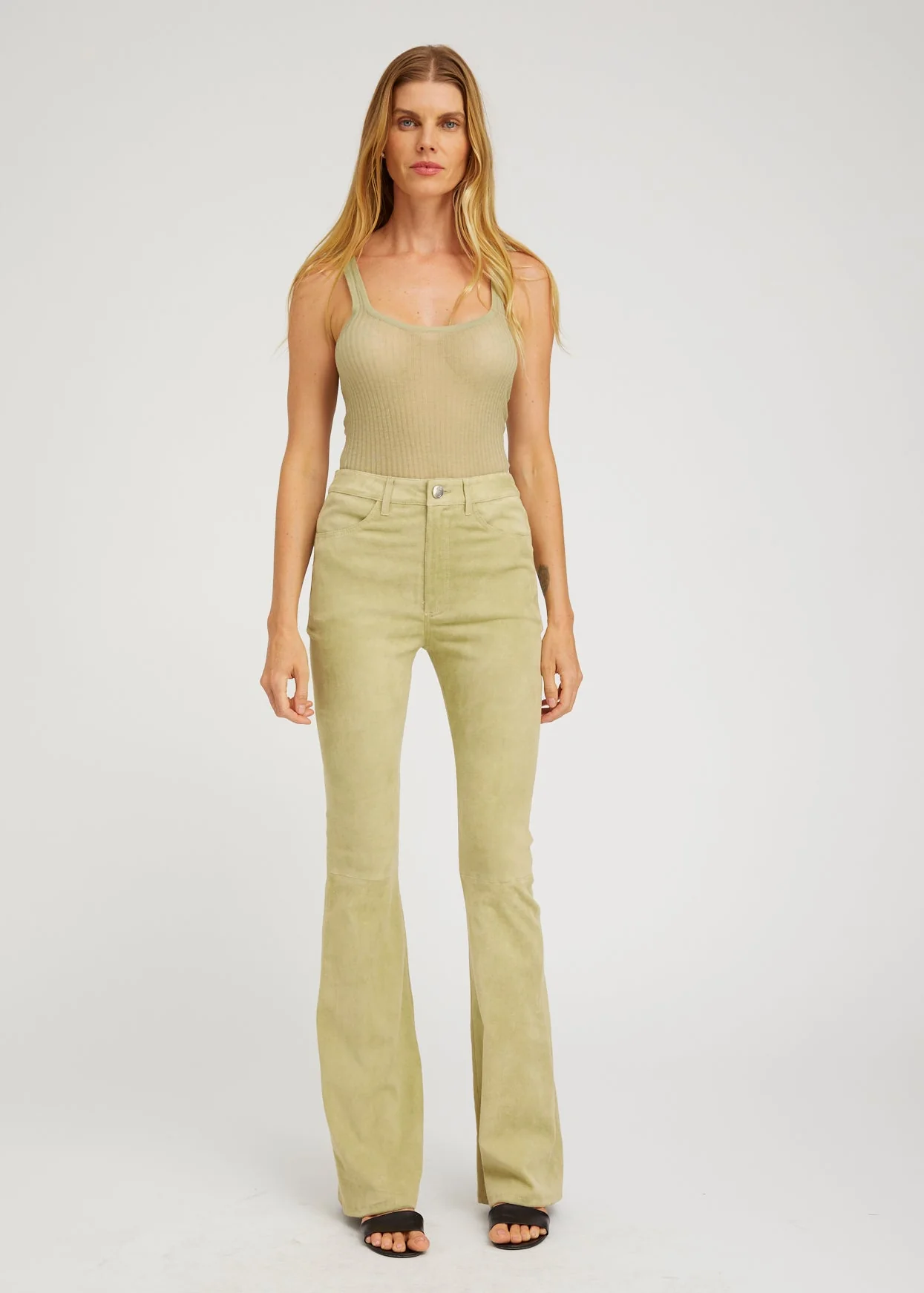 Tissue Scoop Neck Tank in Pistachio - Image 3