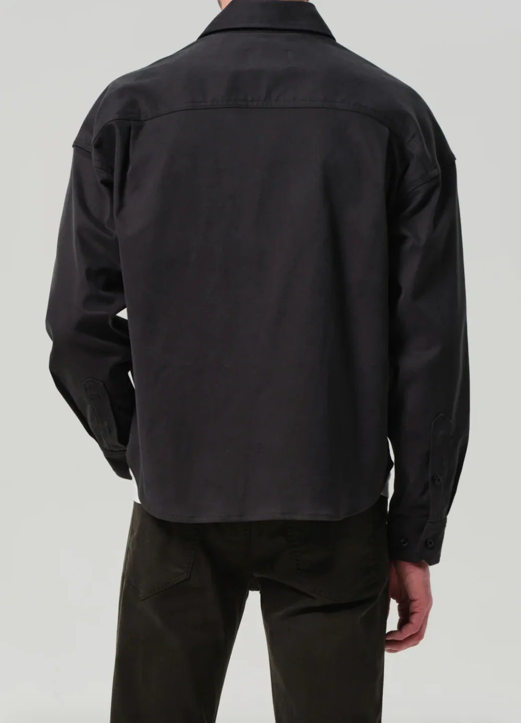 Shigoto Shirt Jacket in Grey Green - Image 3