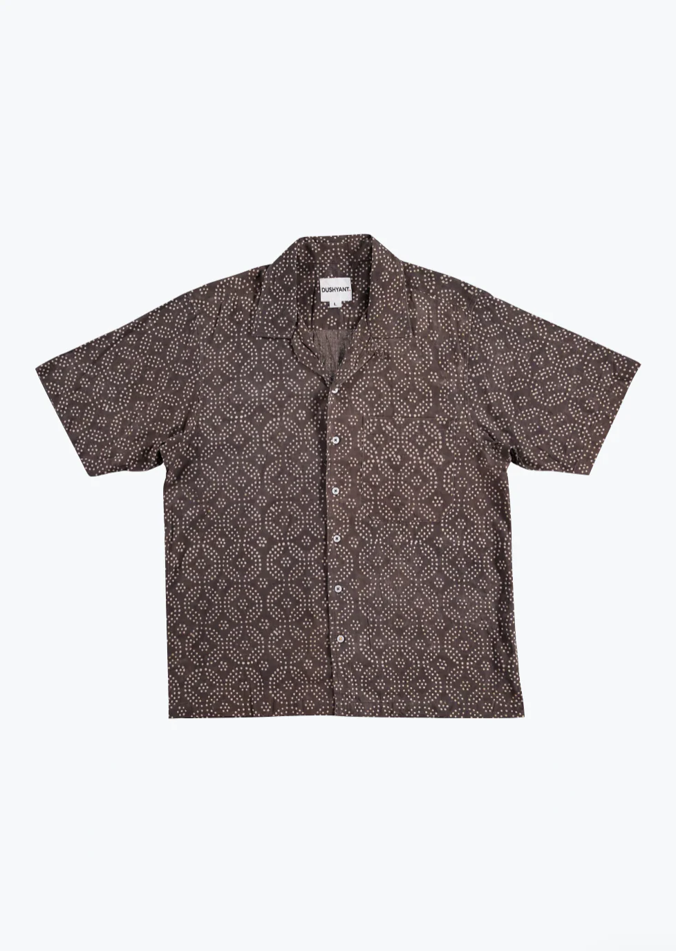 'The Don' Short Sleeve Camp Collar Shirt in Brown