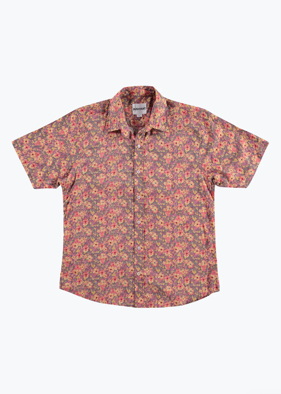 'The Folk' Short Sleeve Pocket Shirt in Pink Pastel Floral