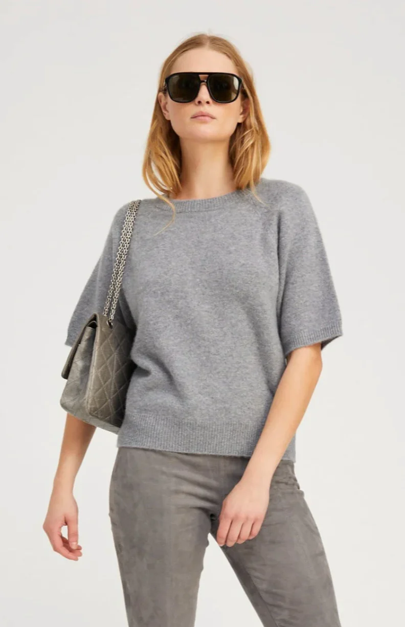Short Sleeve Raglan Cashmere Sweater