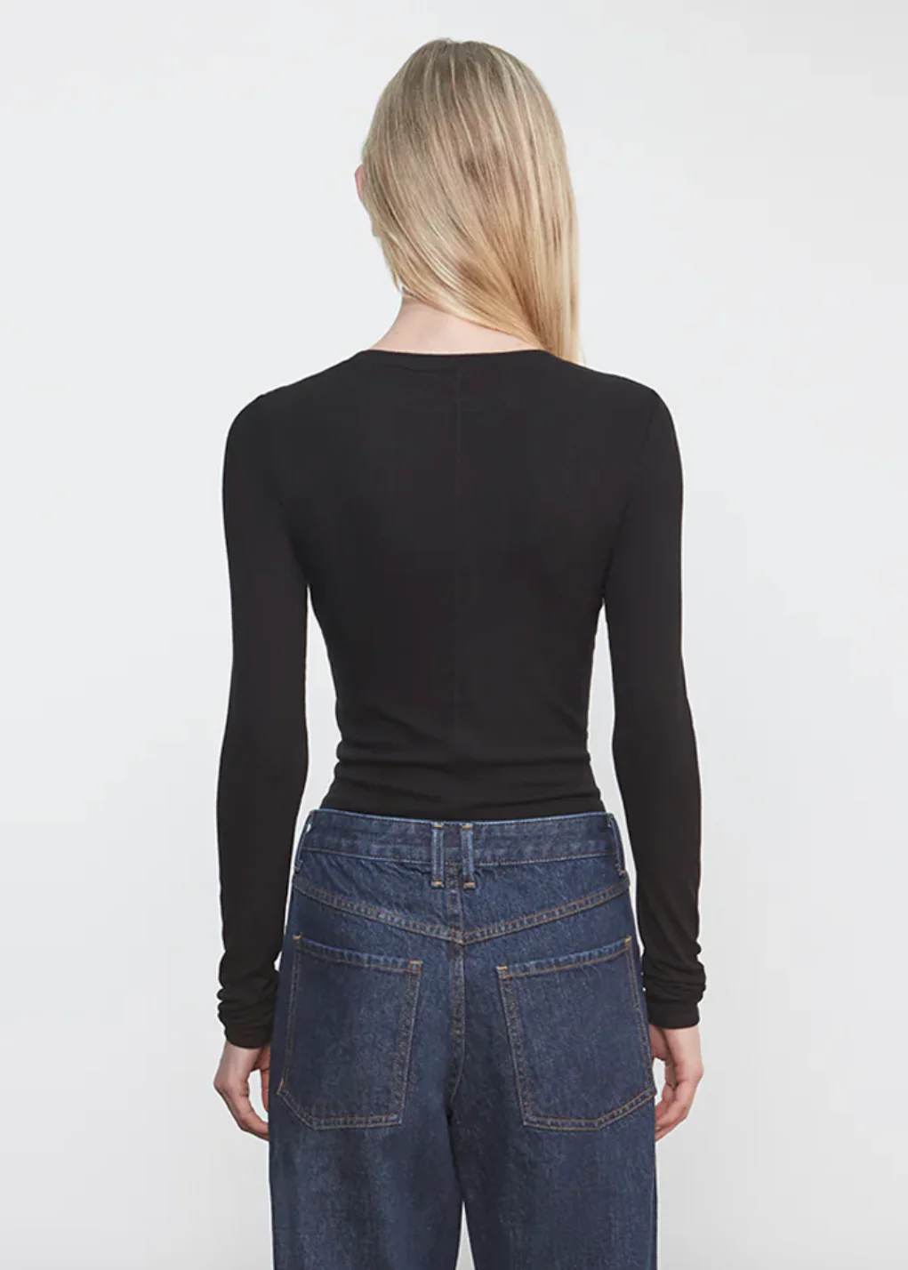Silk Rib Essential Cardigan in Black - Image 3