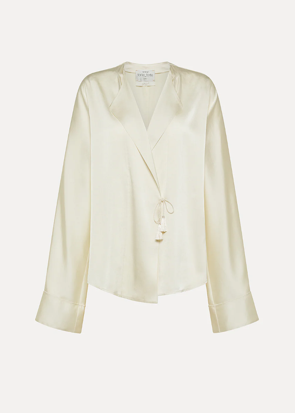 Silk-Satin Wrap Shirt
