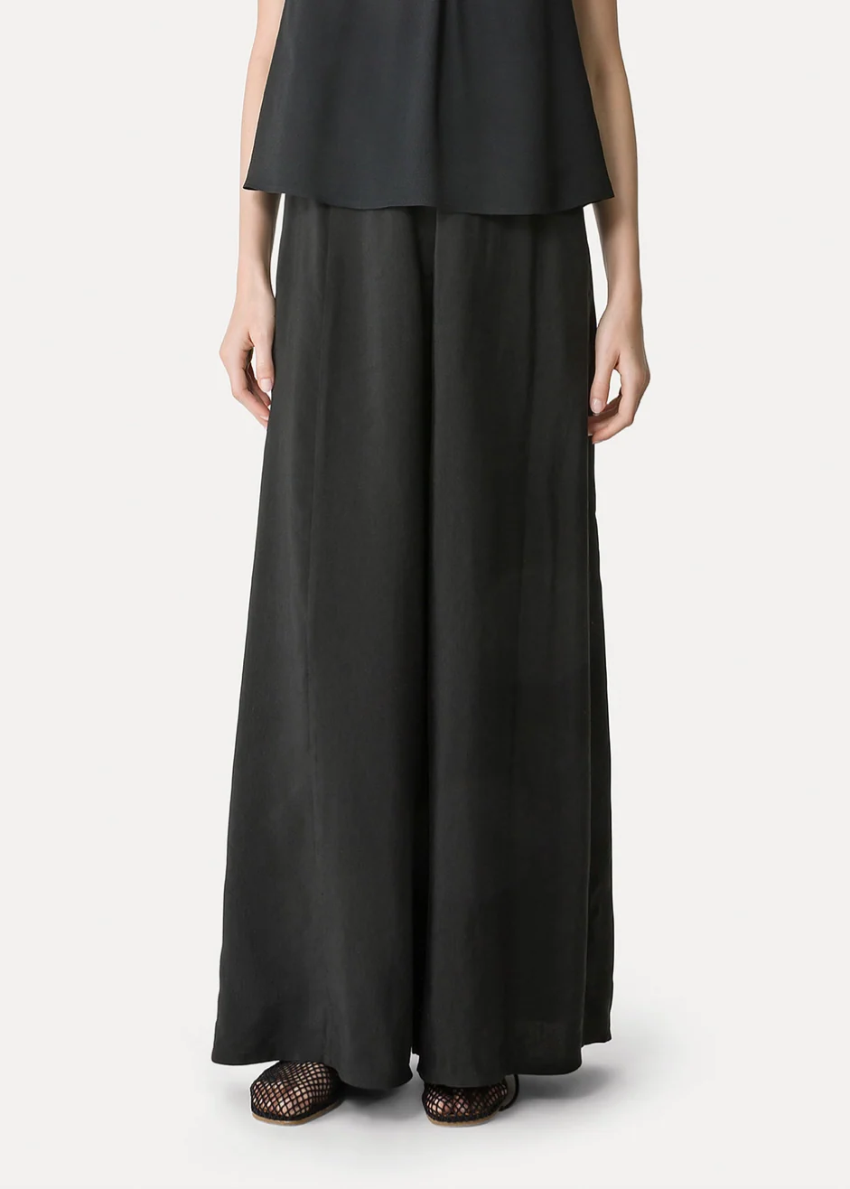 Linen and Viscose Flared Trousers - Image 2
