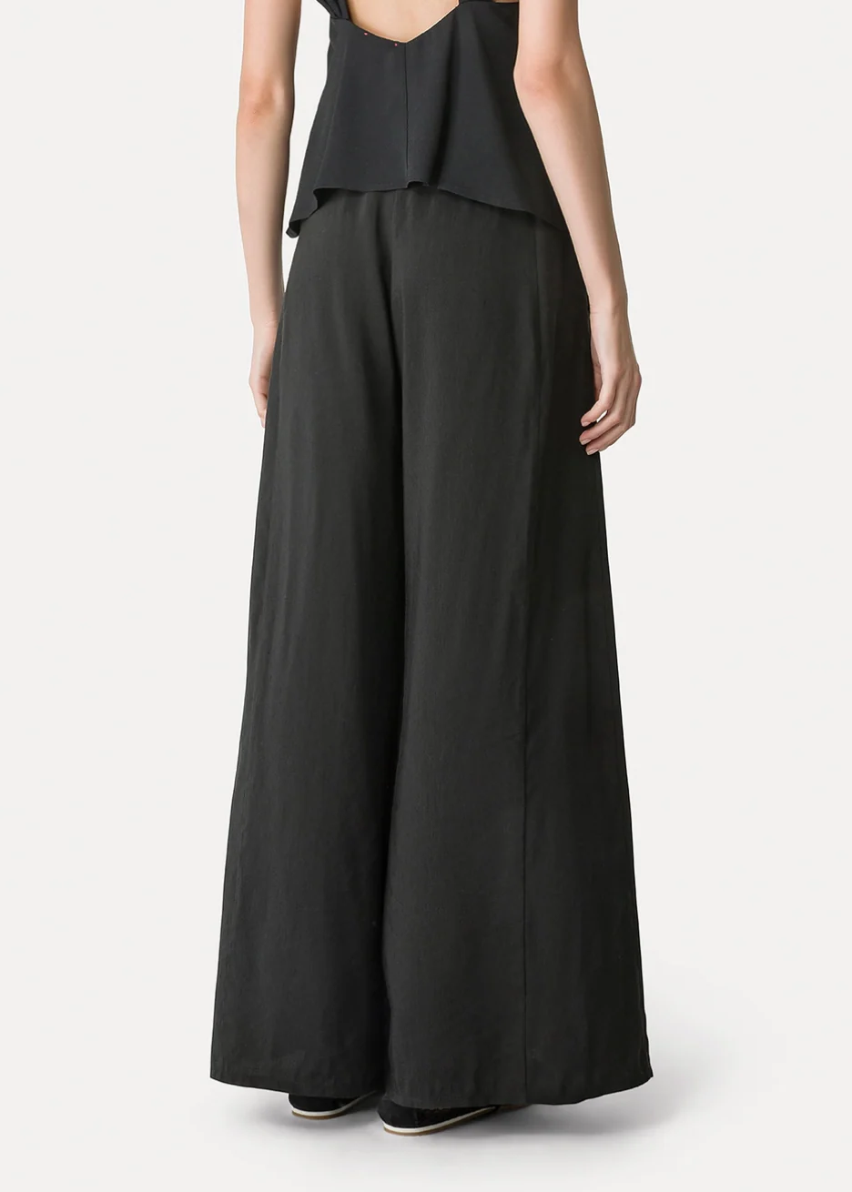 Linen and Viscose Flared Trousers - Image 3