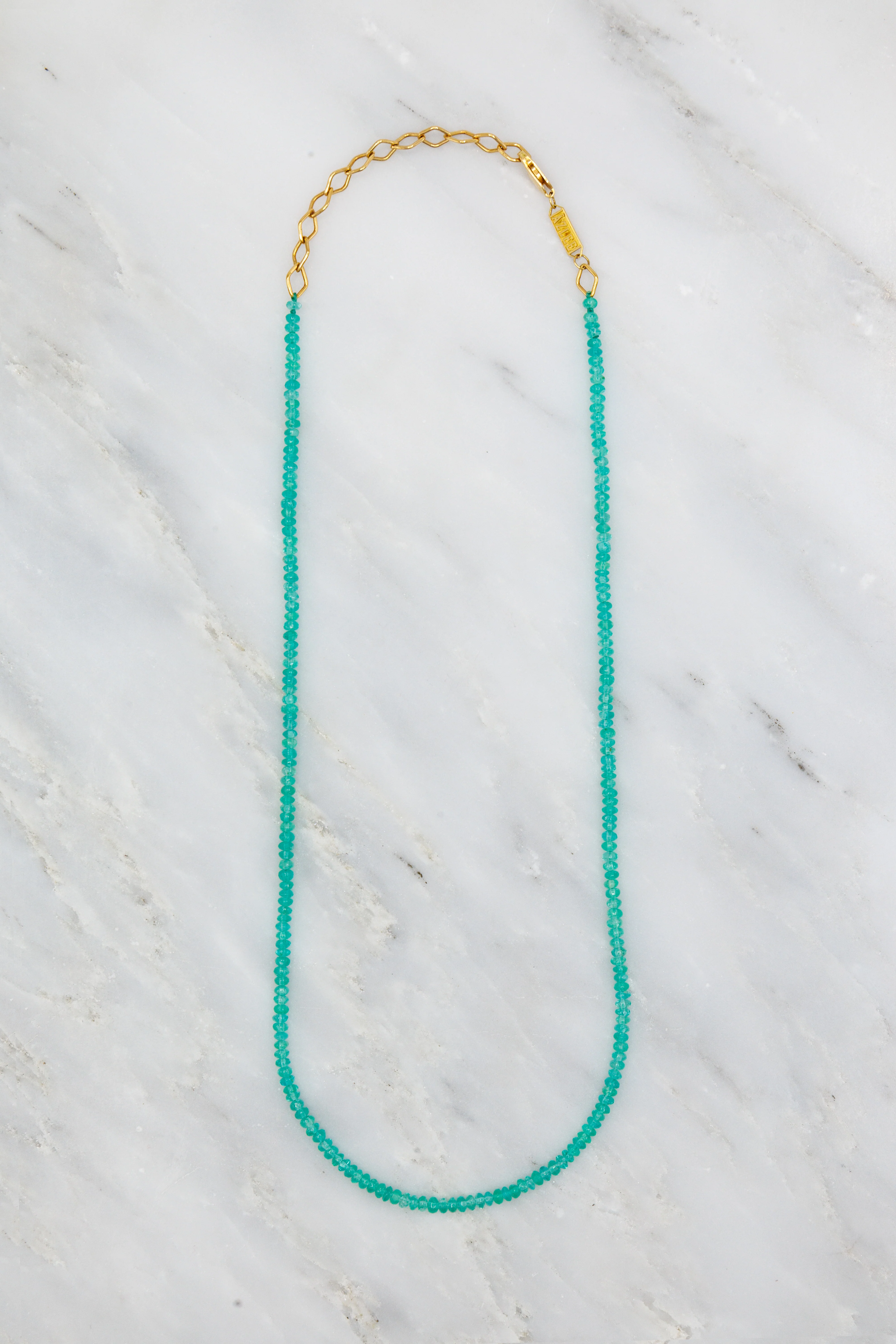 Small Light Green Emerald Bead Necklace
