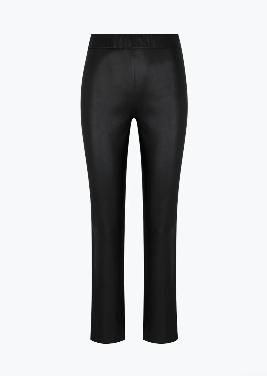 Sophia Pull On Leather Legging in Black
