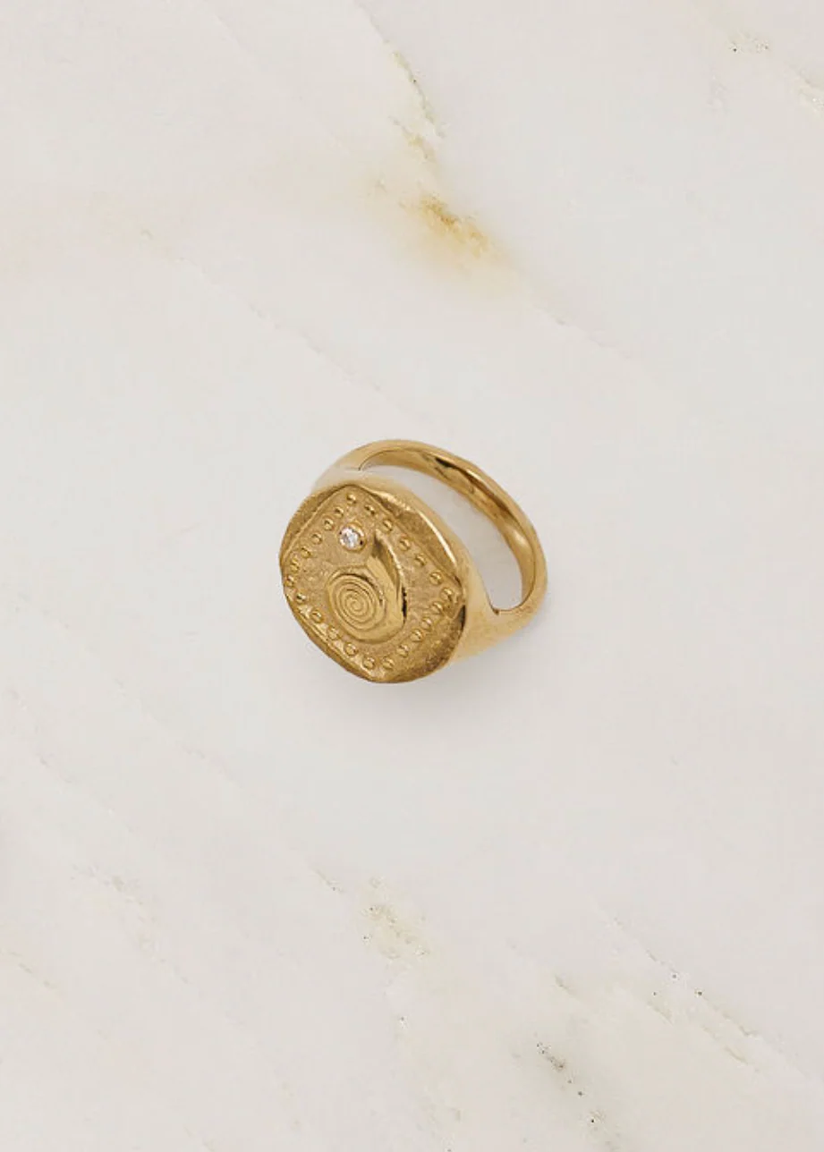 Spiral Seashell Coin Ring - Image 3