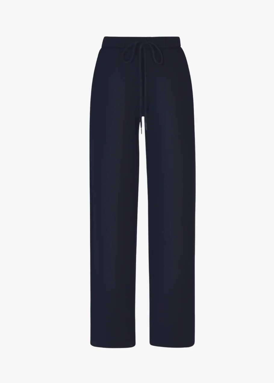 Straight Leg Cotton Terry Sweatpants in Navy