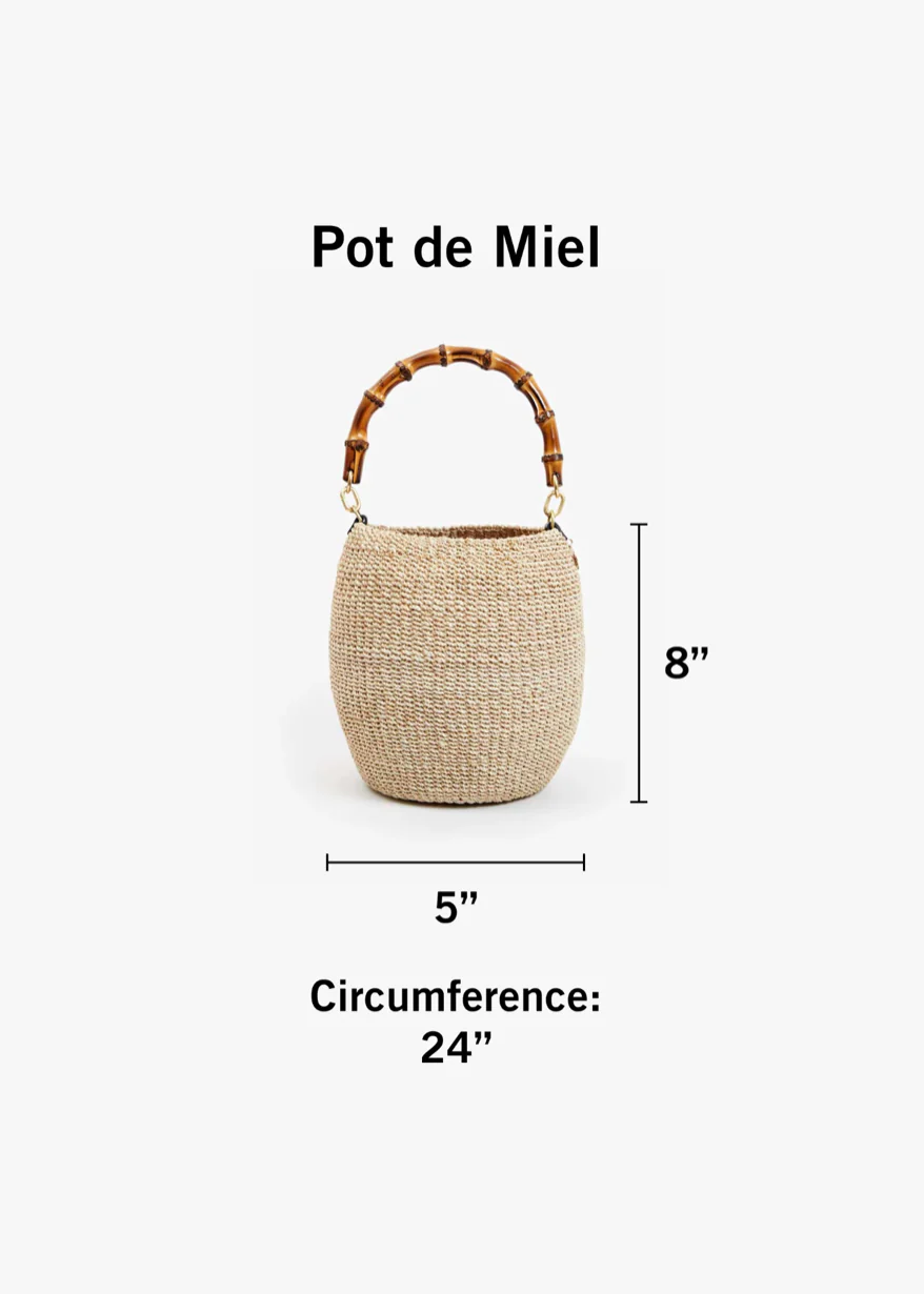 Straw Pot De Miel Bag in Cream - Image 3