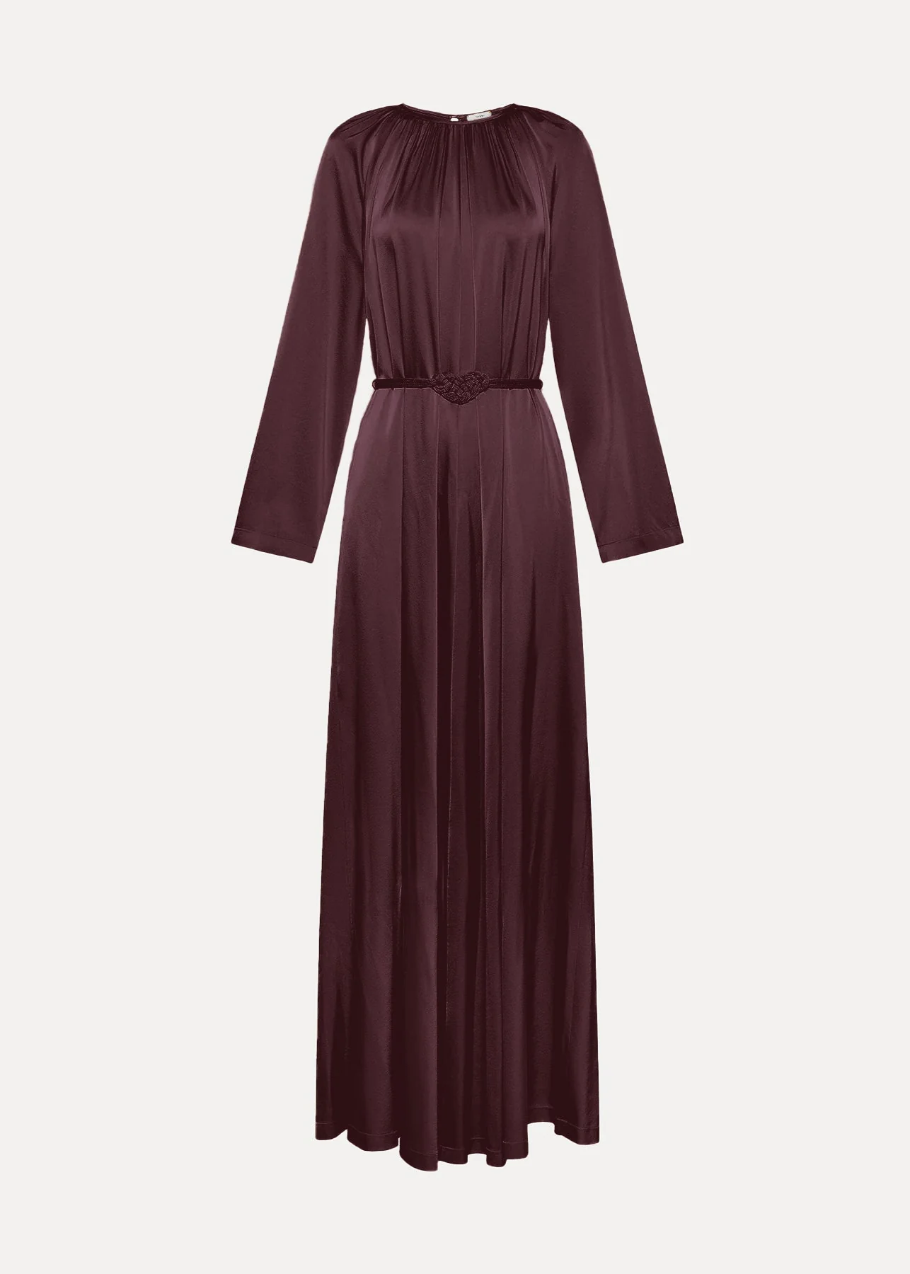 Stretch Satin Gown in Chocolate