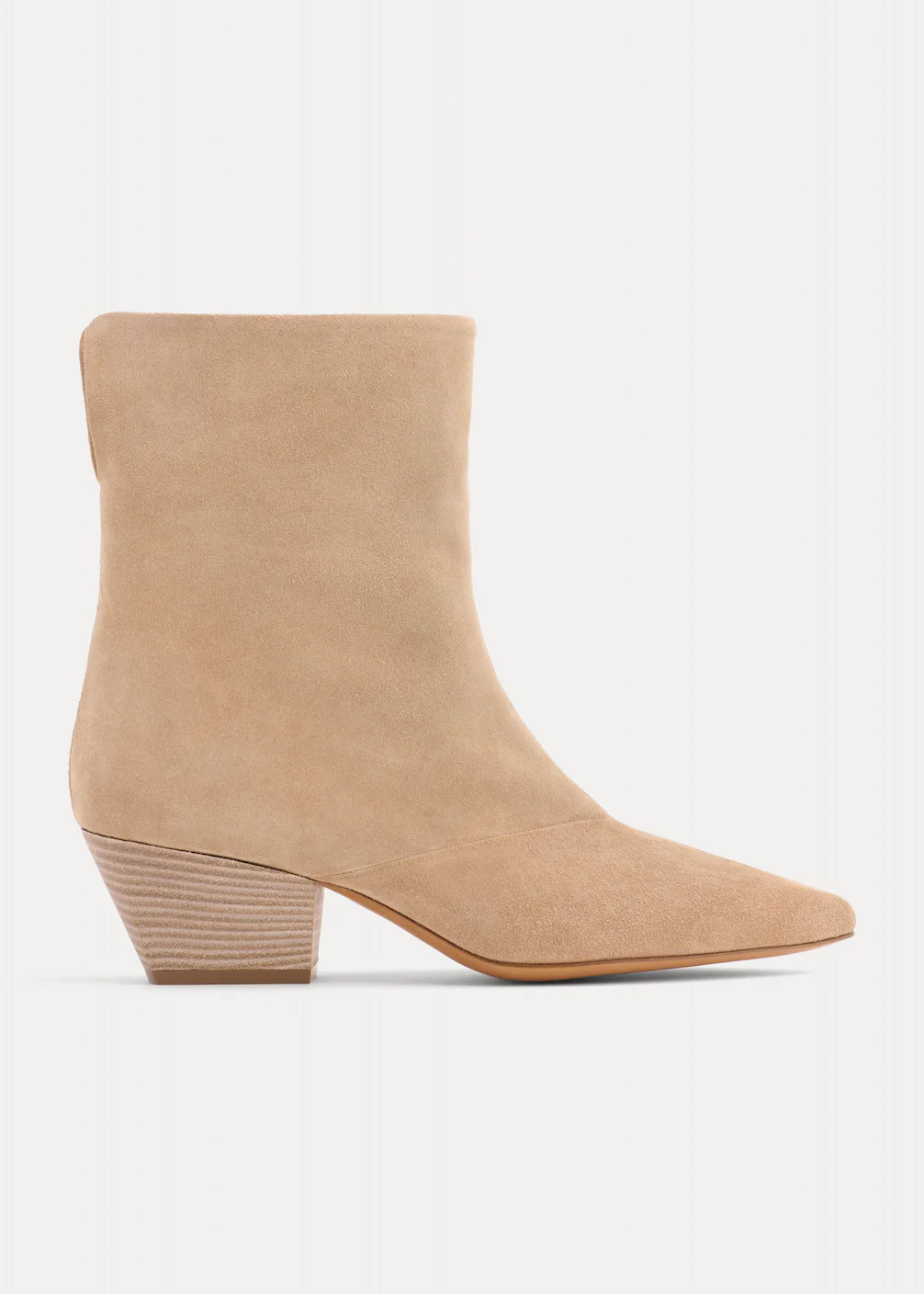 Suede Ankle Boot in Sand
