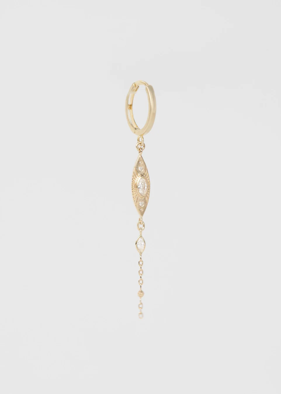 Sun Eye Chain Hoop (Single Earring)