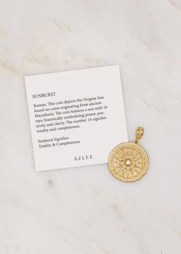 Sunburst Large Diamond Coin Charm - Image 5