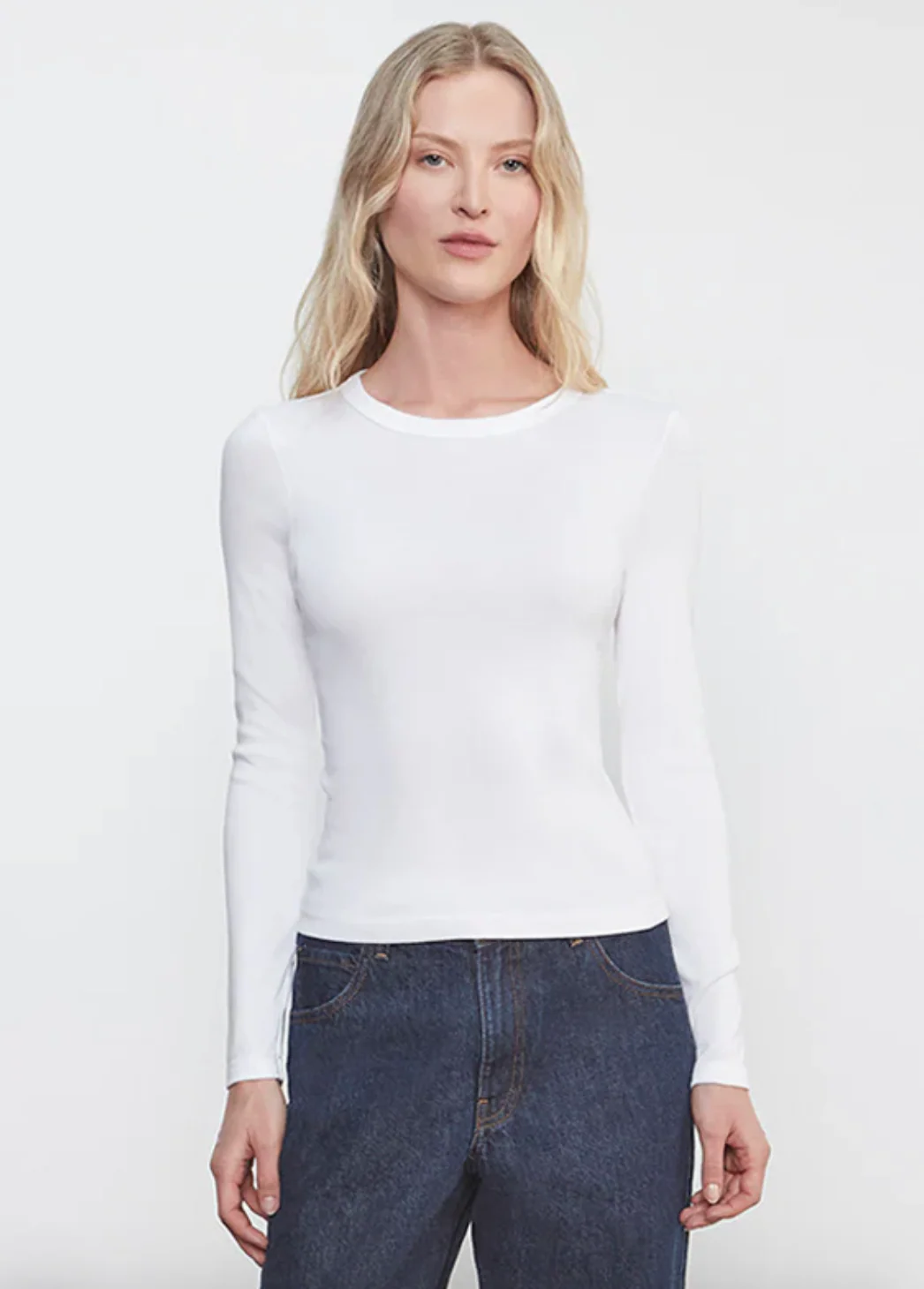 Supima Cotton Long Sleeve Tee in White
