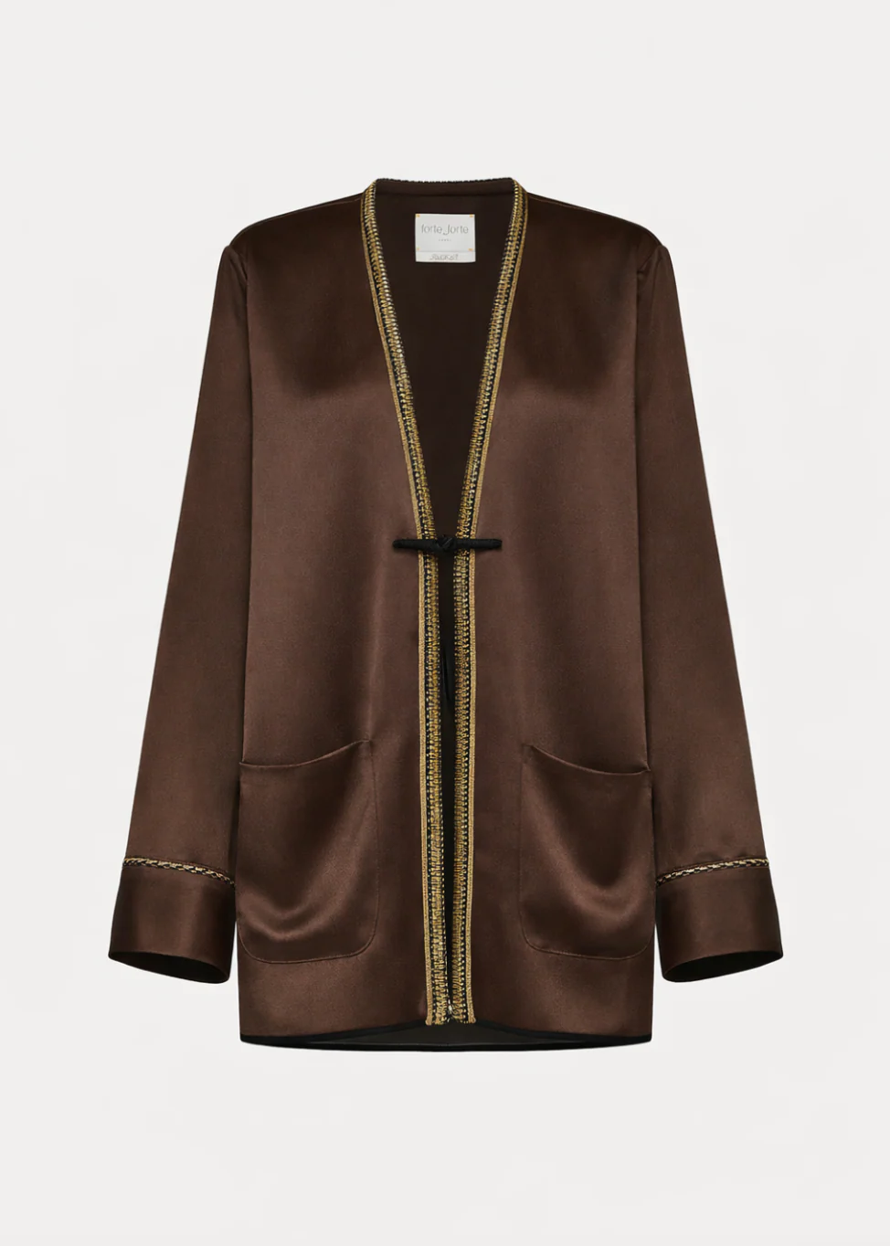 Tang-Style Jacket in Chocolate Envers Satin