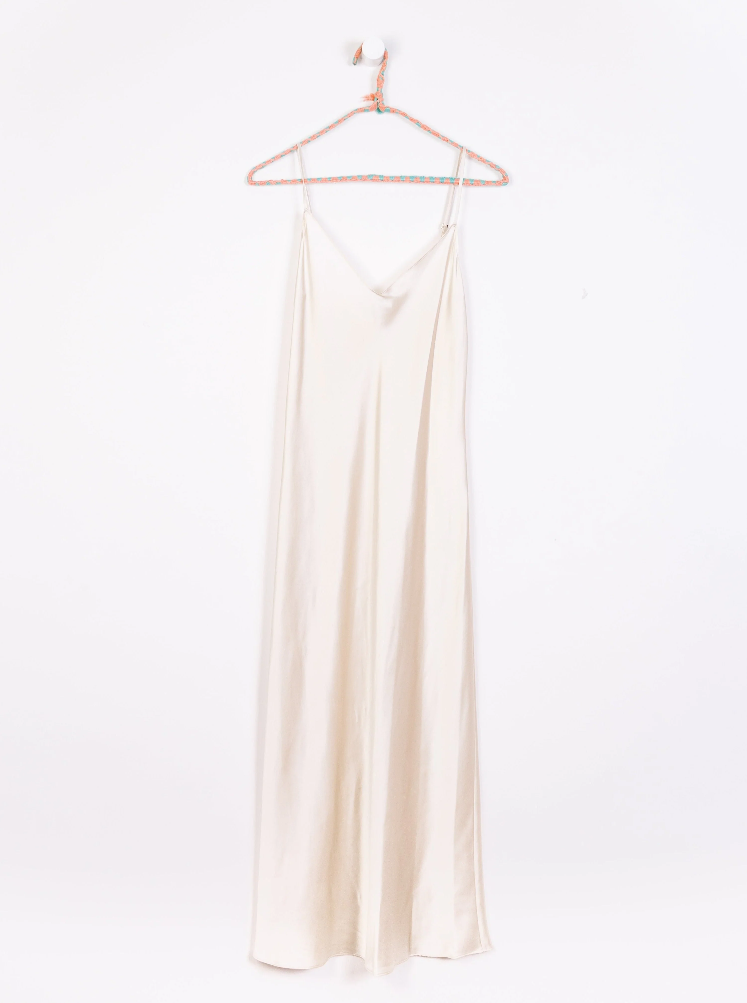 Taylor Midi Silk Slip Dress in Gardenia