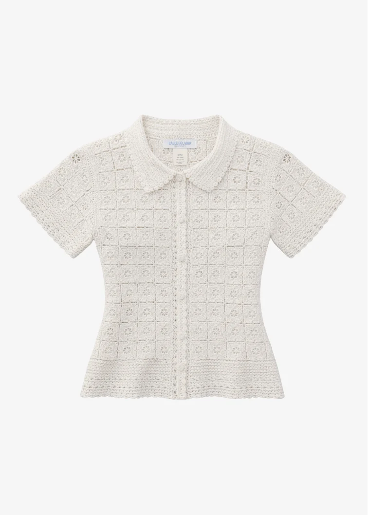 Tea Party Crochet Shirt In Natural