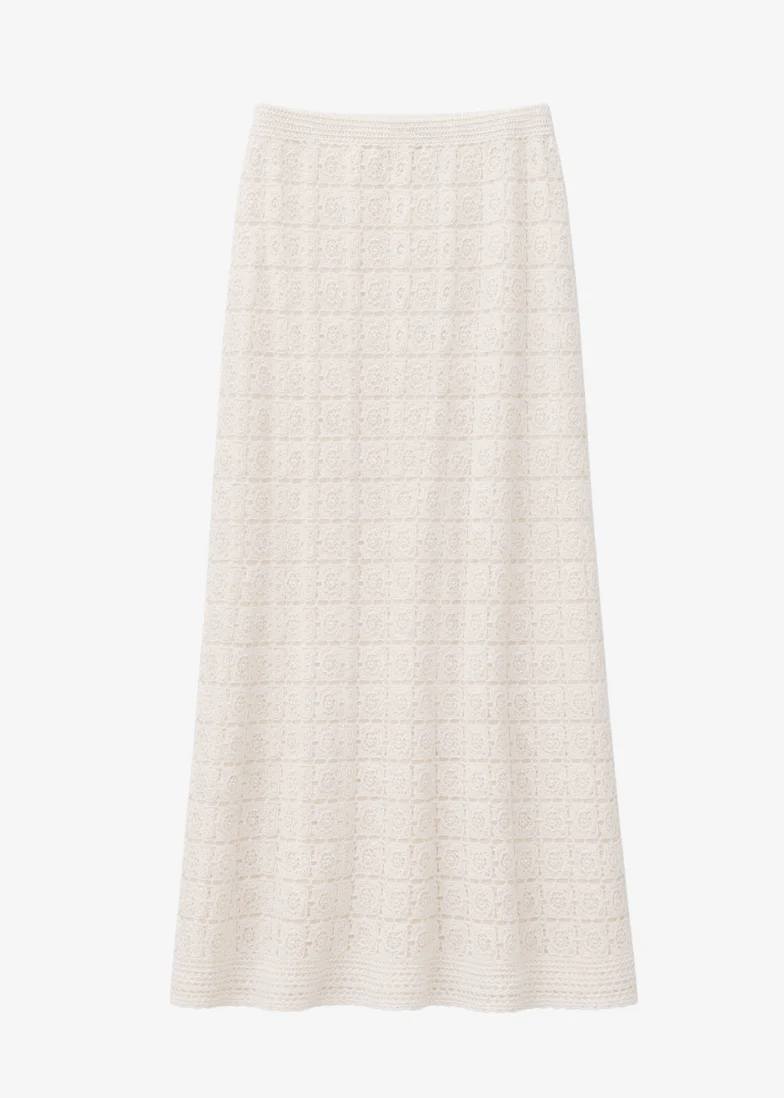 Tea Party Crochet Skirt In Natural