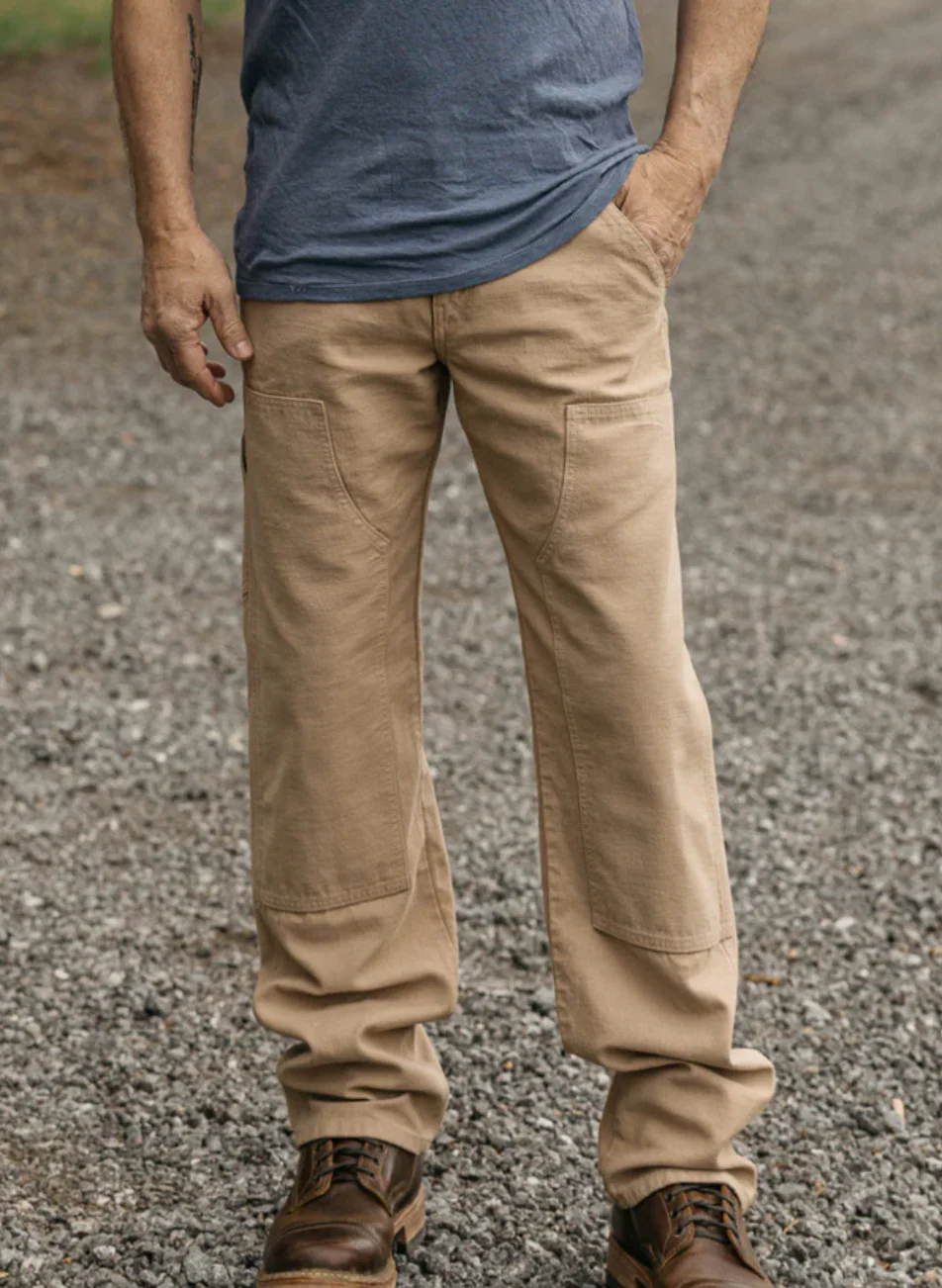 The Double Knee Pants Classic Straight in Sawdust