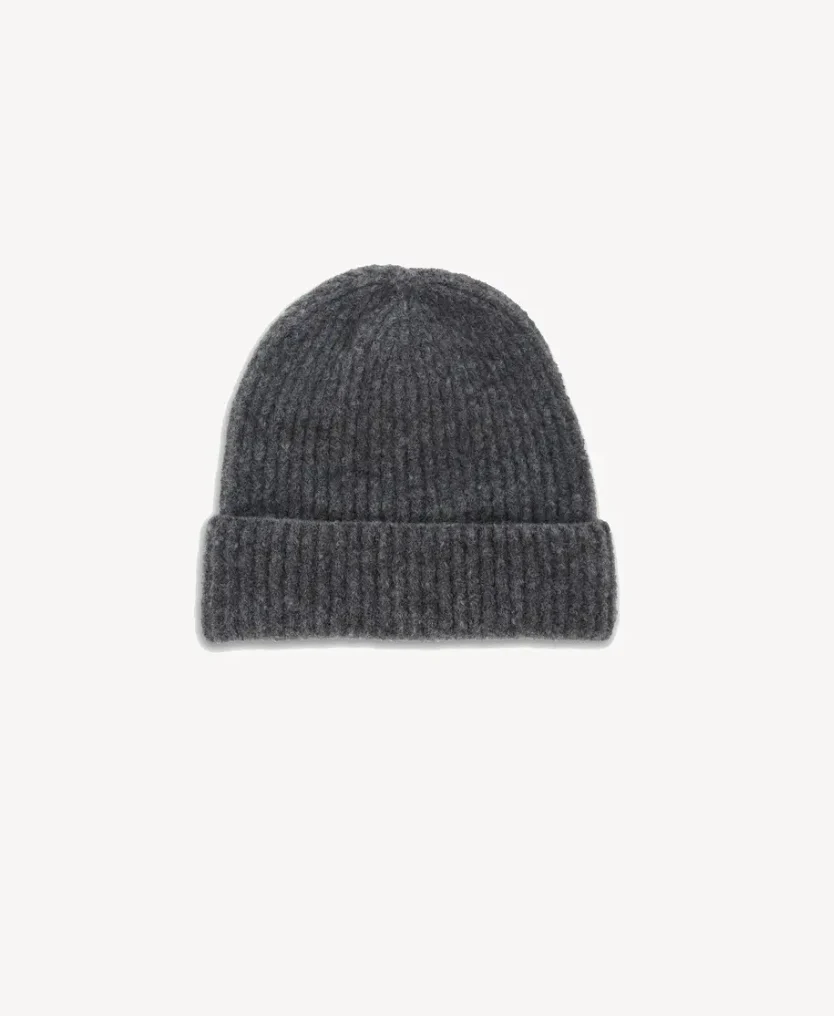 The Piper Beanie in Dark Grey Wool