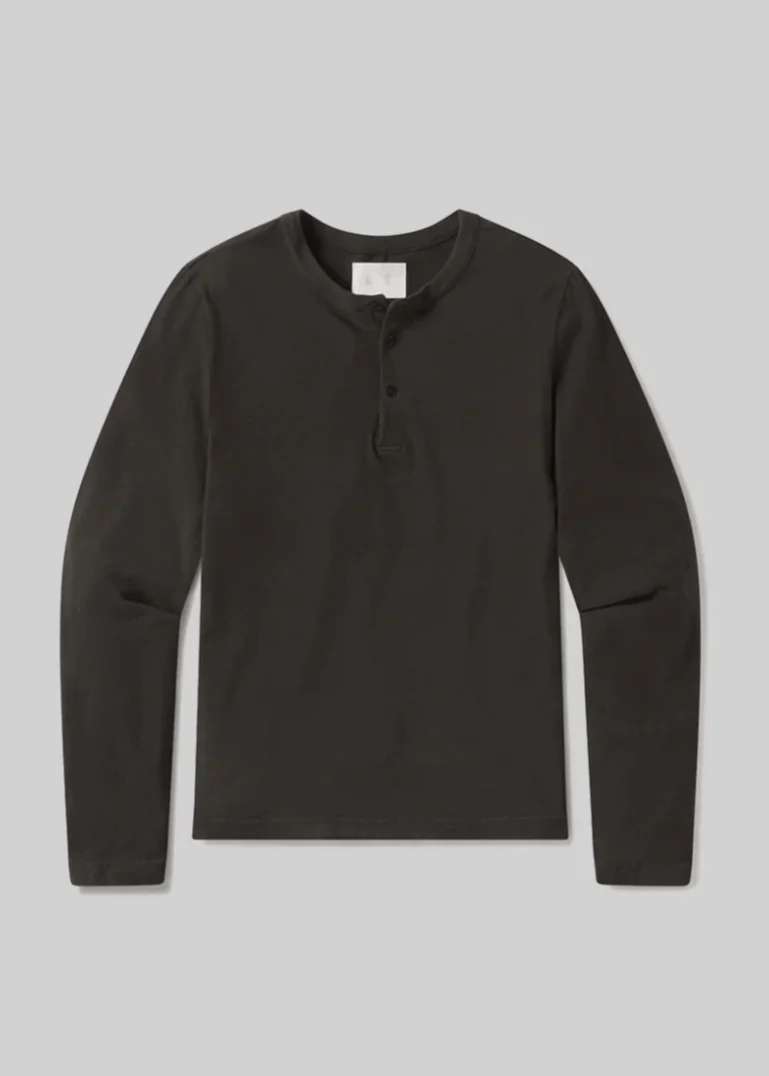 Three Button Henley in Forest