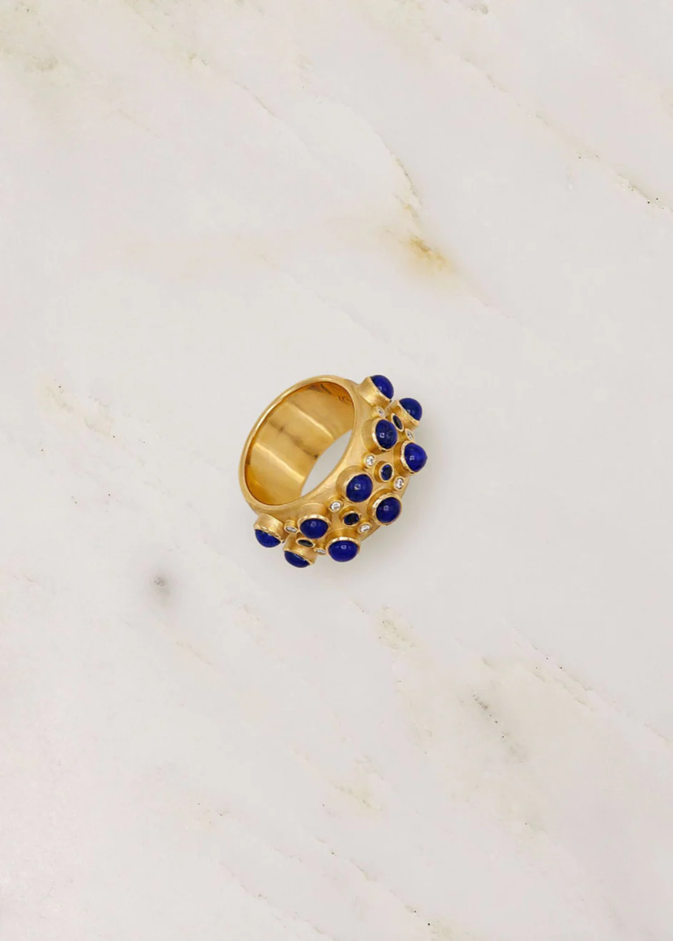 Trio Stone Cabochon Ring with Lapis - Image 3