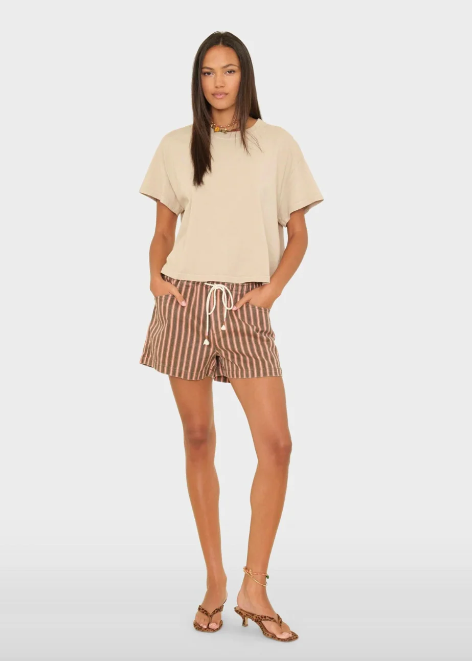Tucker Denim Short in Canyon Rose Stripe